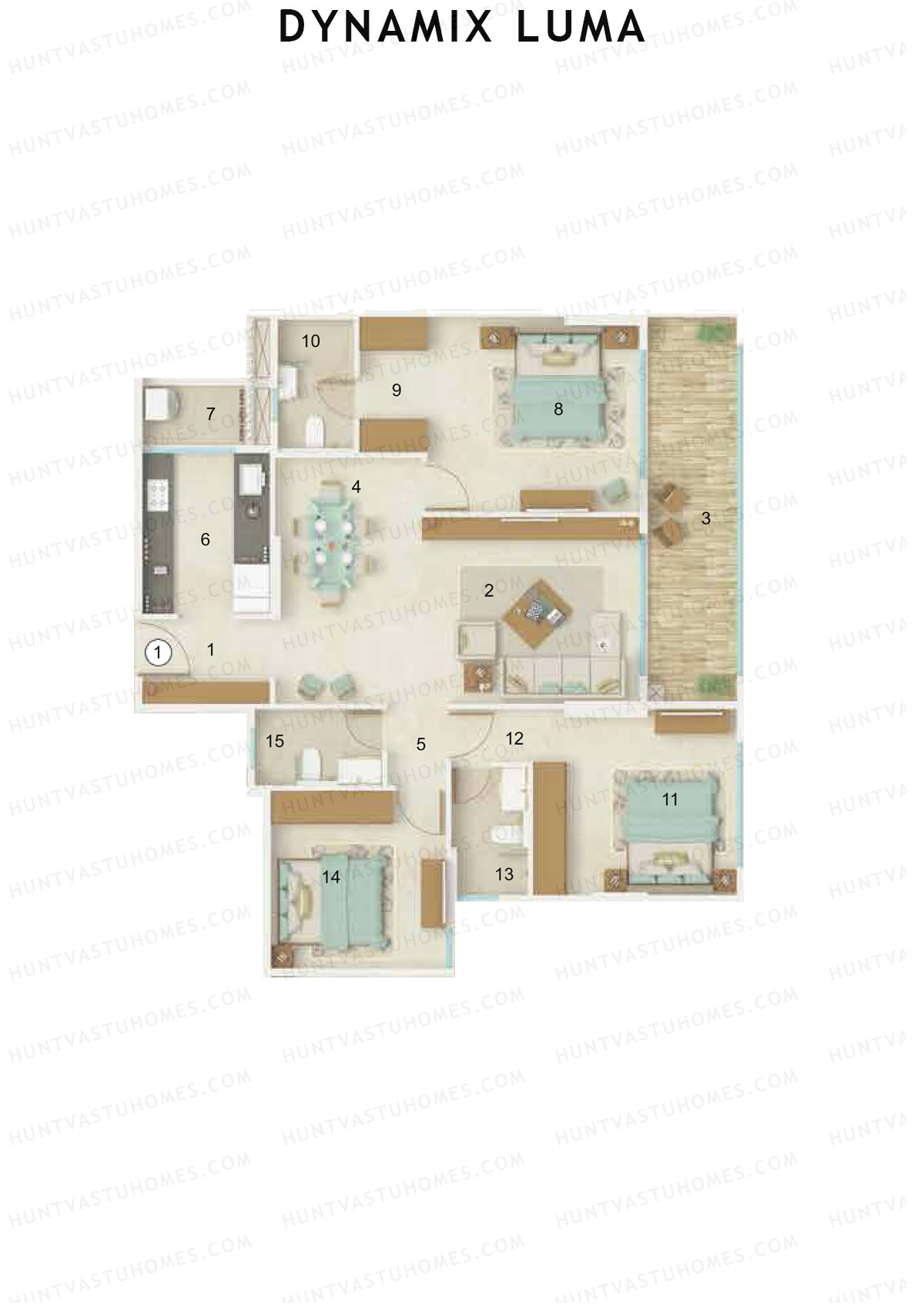 Dynamix Luma Wing B Unit 2 Floor Plan