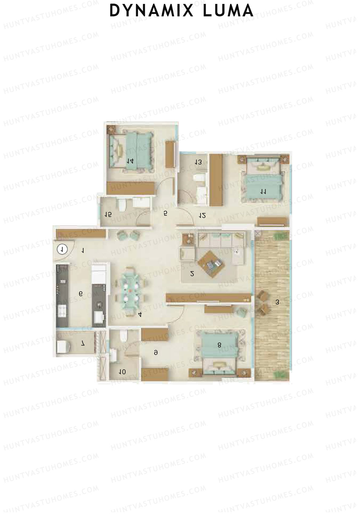 Dynamix Luma Wing B Unit 3 Floor Plan