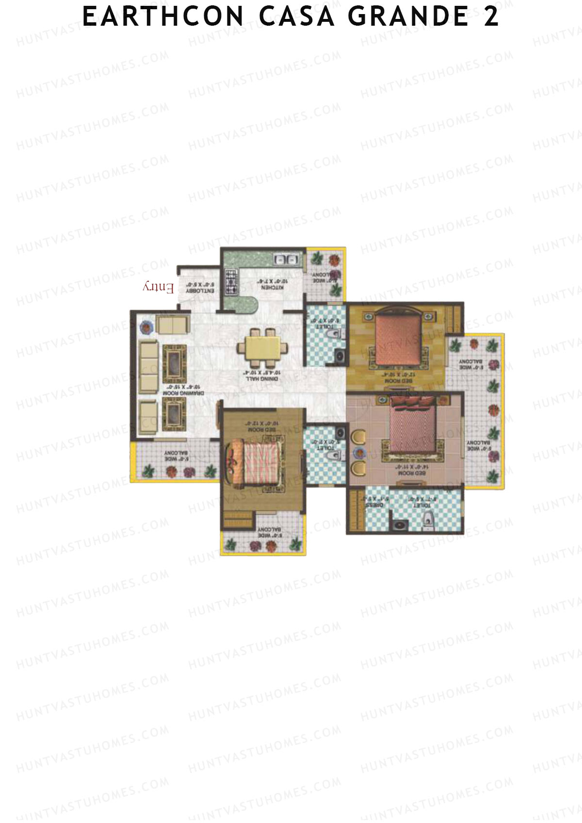 Earthcon Casa Grande 2 Tower A1 Unit 1 Floor Plan