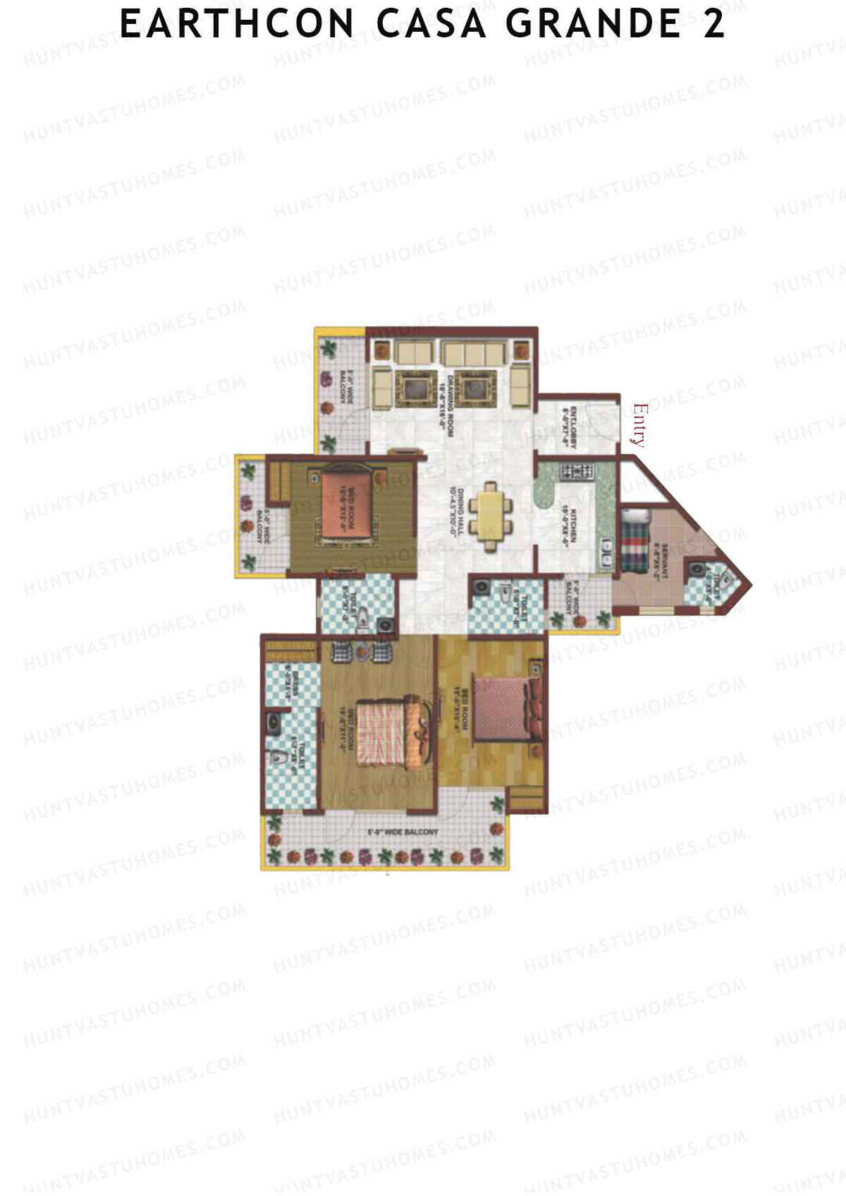 Earthcon Casa Grande 2 Tower A1 Unit 3 Floor Plan
