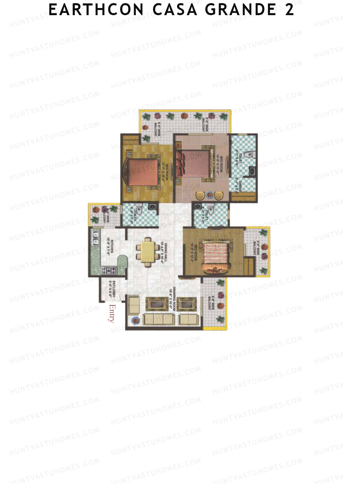 Earthcon Casa Grande 2 Tower A2 Unit 1 Floor Plan