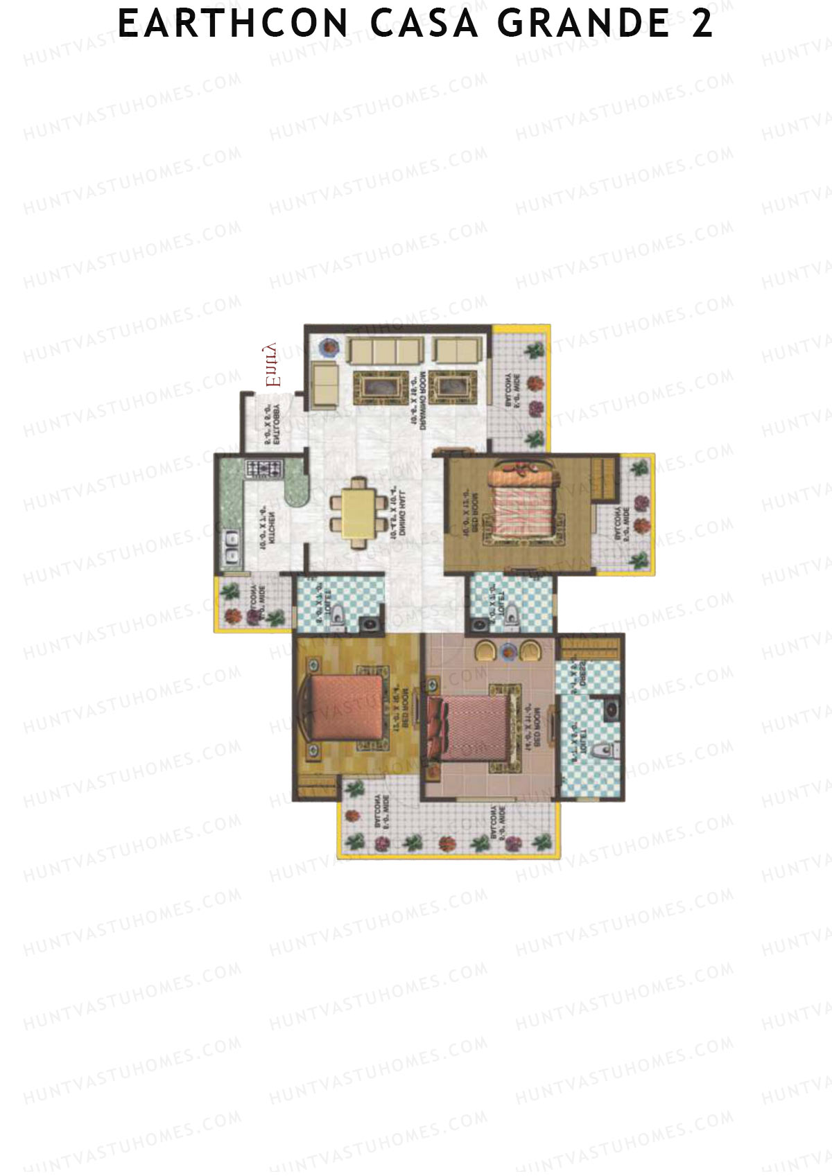 Earthcon Casa Grande 2 Tower A2 Unit 2 Floor Plan
