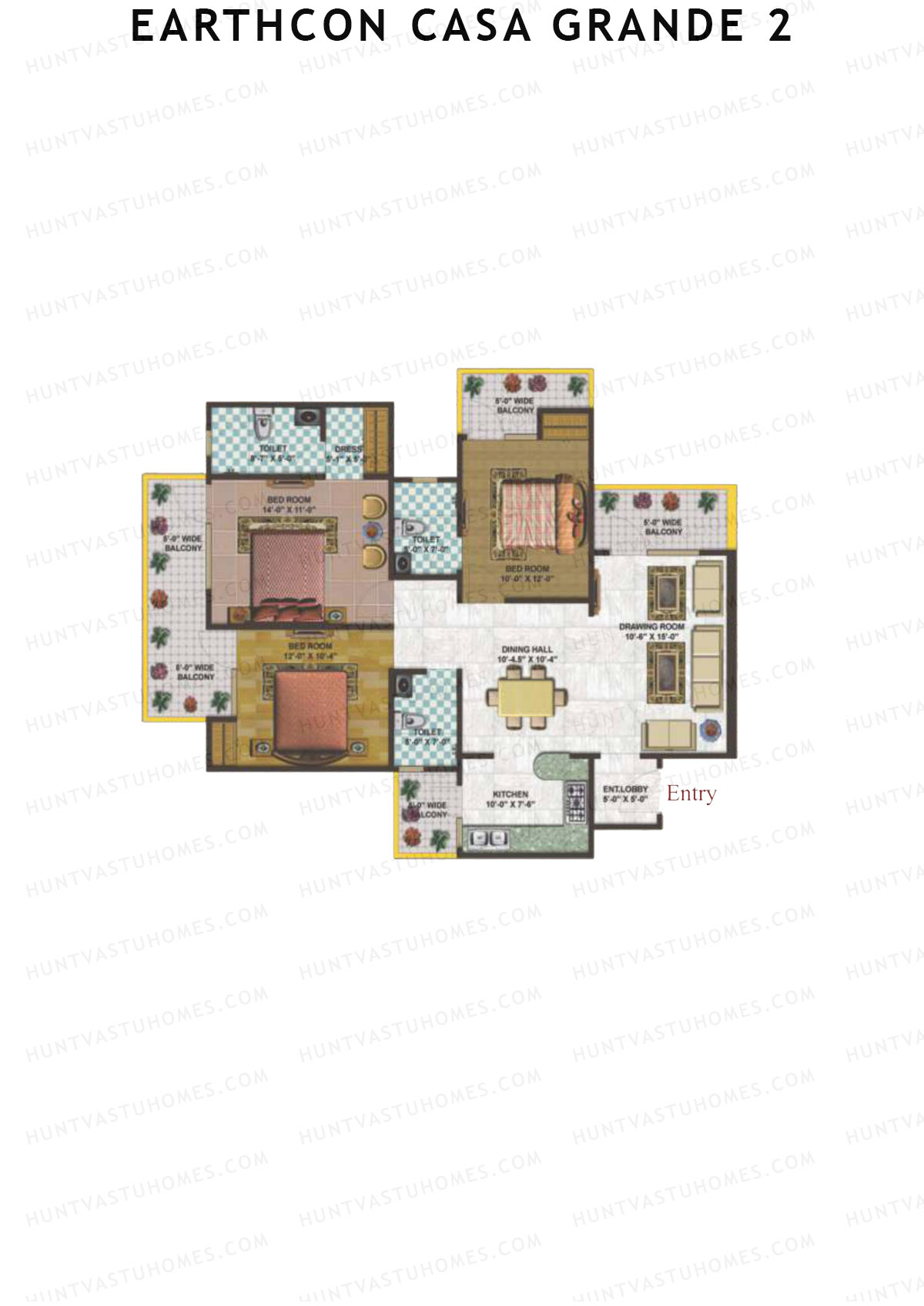 Earthcon Casa Grande 2 Tower A2 Unit 5 Floor Plan