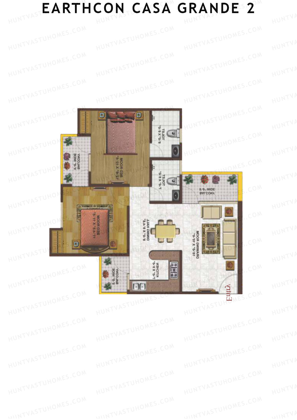 Earthcon Casa Grande 2 Tower B2 Unit 1 Floor Plan