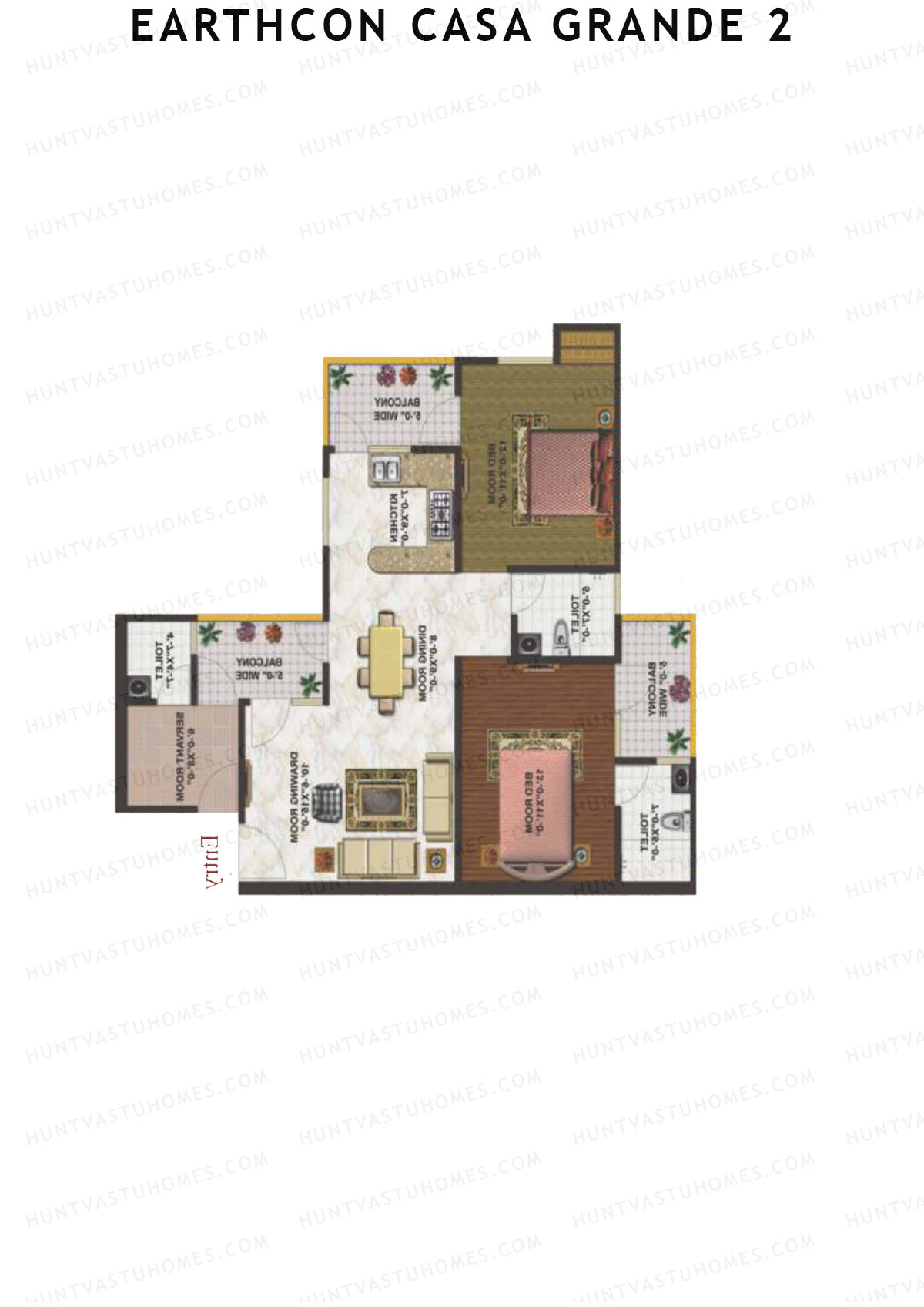 Earthcon Casa Grande 2 Tower B2 Unit 2 Floor Plan