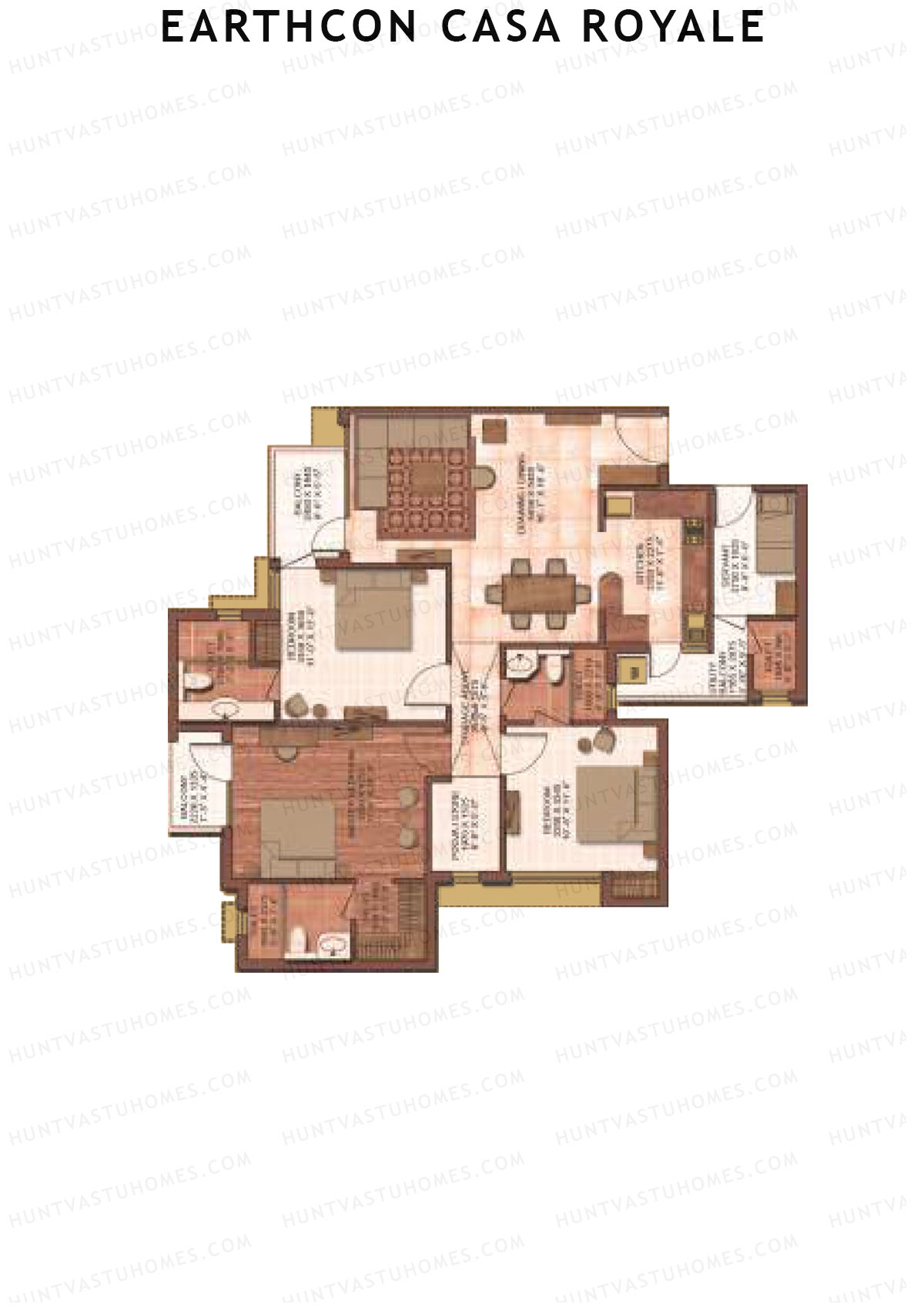 Earthcon Casa Royale Tower A Unit 1 Floor Plan
