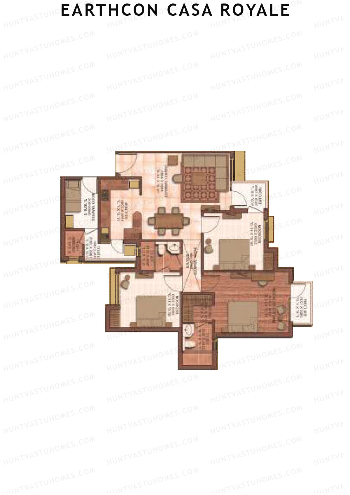 Earthcon Casa Royale Tower A Unit 2 Floor Plan