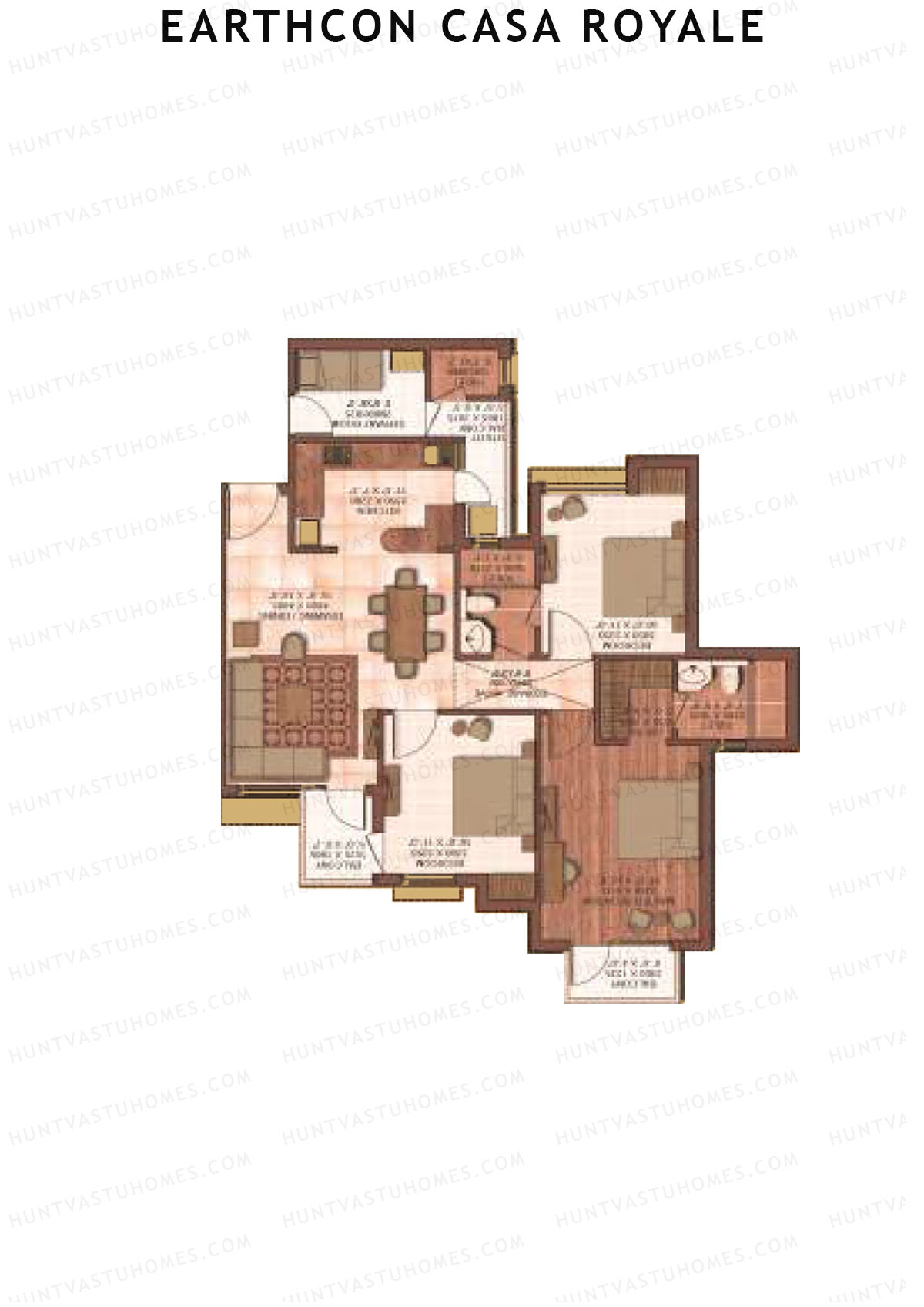 Earthcon Casa Royale Tower A Unit 3 Floor Plan