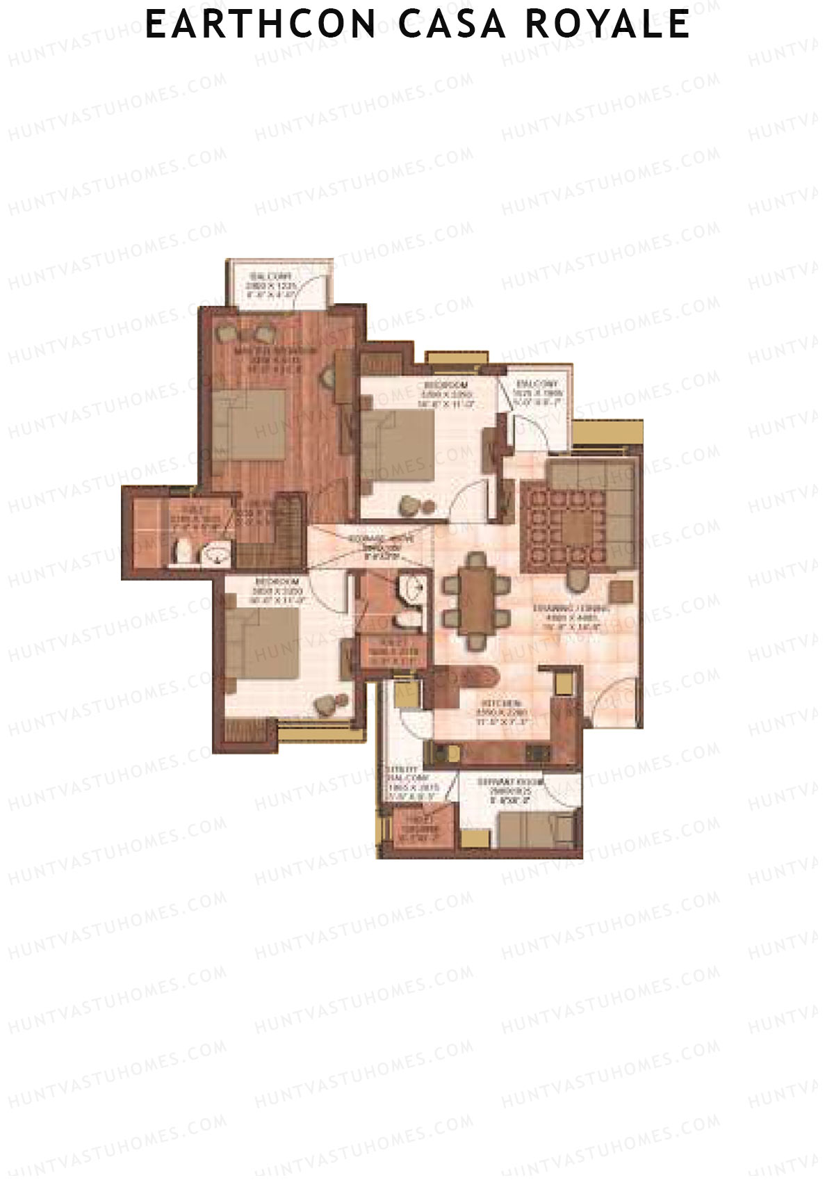 Earthcon Casa Royale Tower A Unit 5 Floor Plan