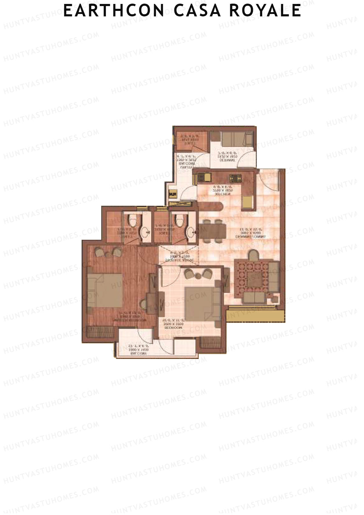 Earthcon Casa Royale Tower B Unit 1 Floor Plan