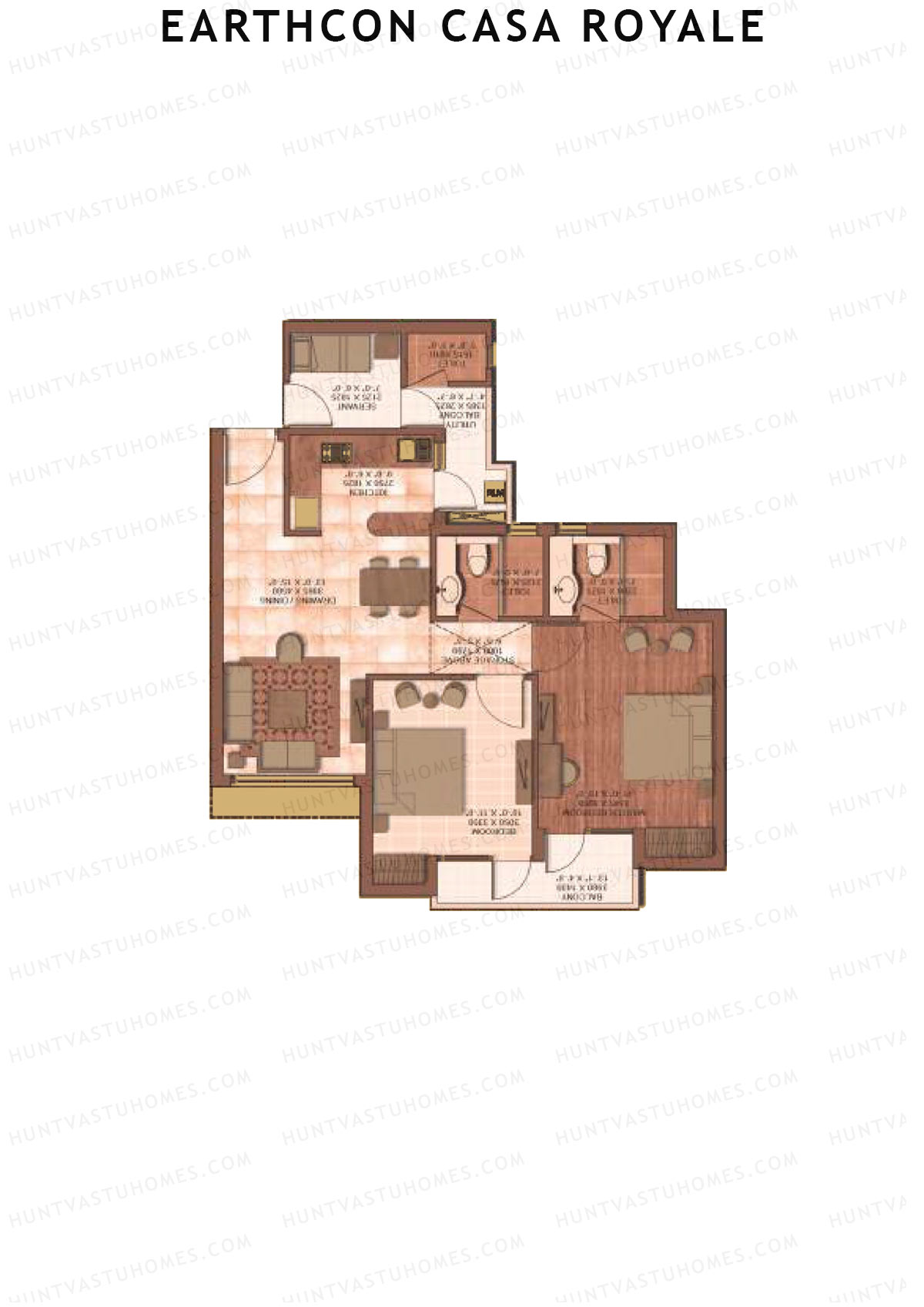 Earthcon Casa Royale Tower B Unit 3 Floor Plan