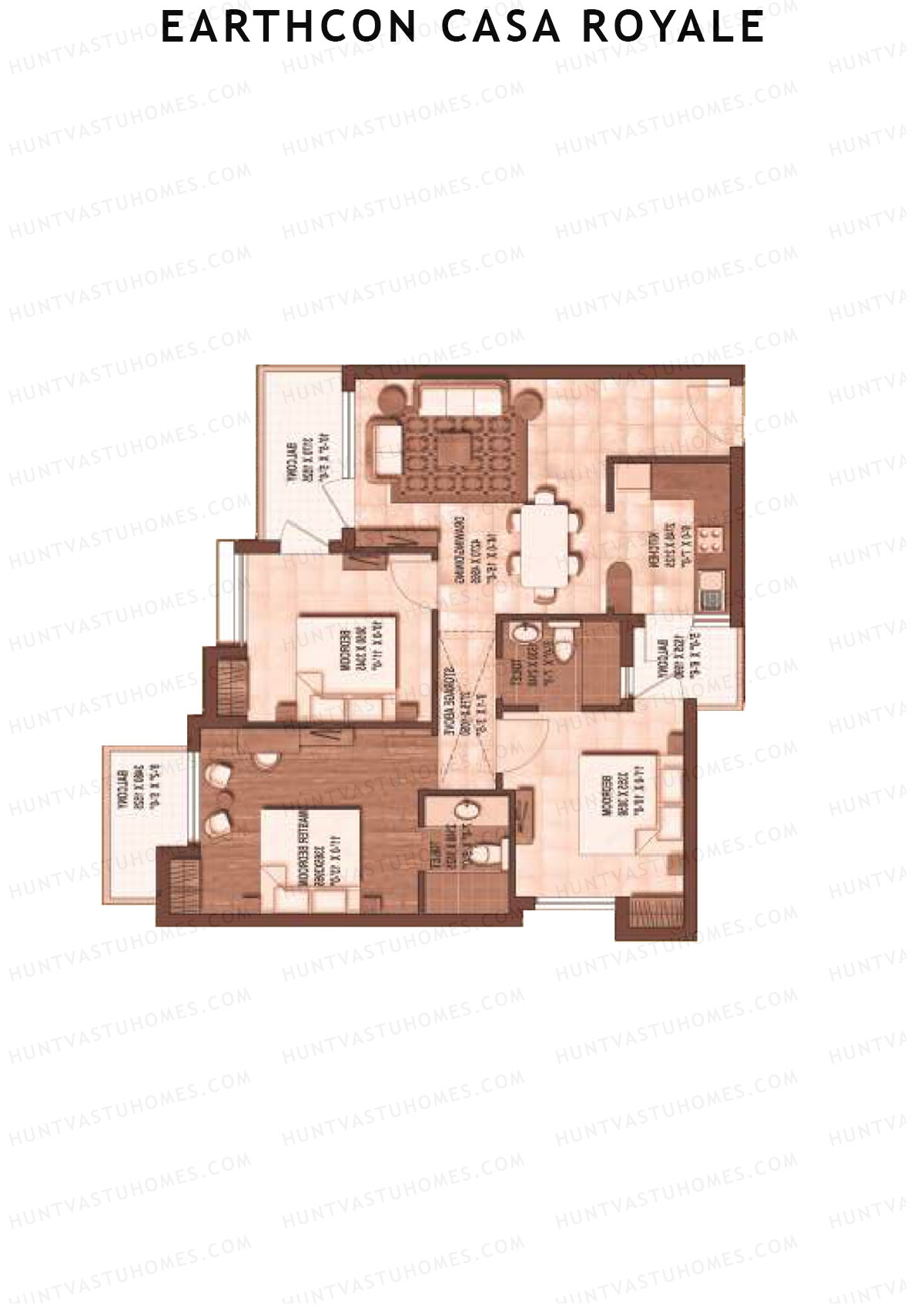 Earthcon Casa Royale Tower G Unit 4 Floor Plan