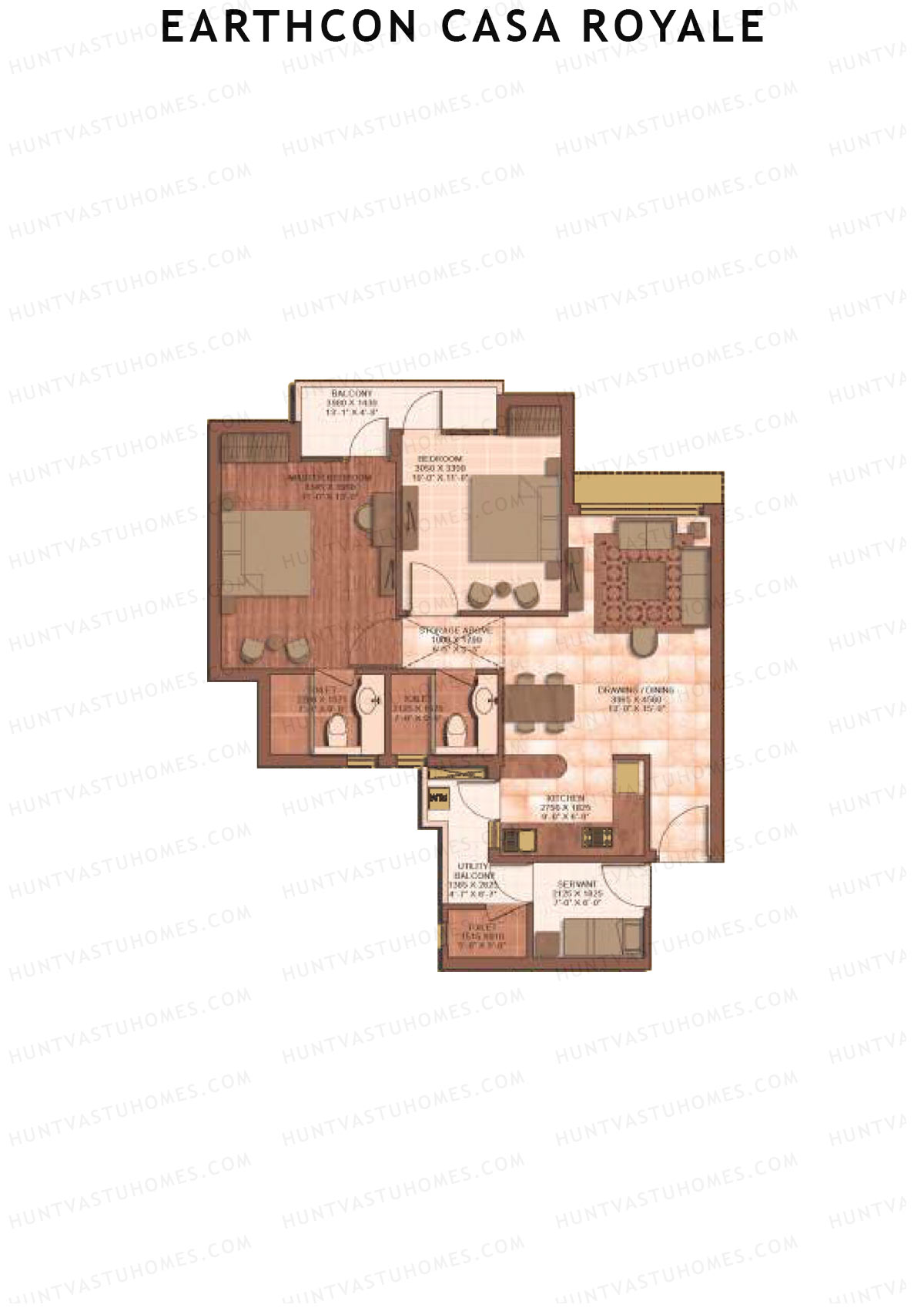 Earthcon Casa Royale Tower H Unit 3 Floor Plan