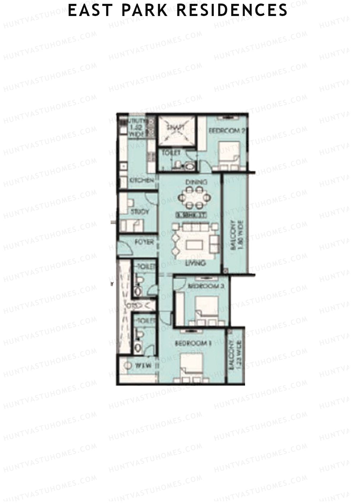 East Park Residences Tower B Unit 1 Floor Plan