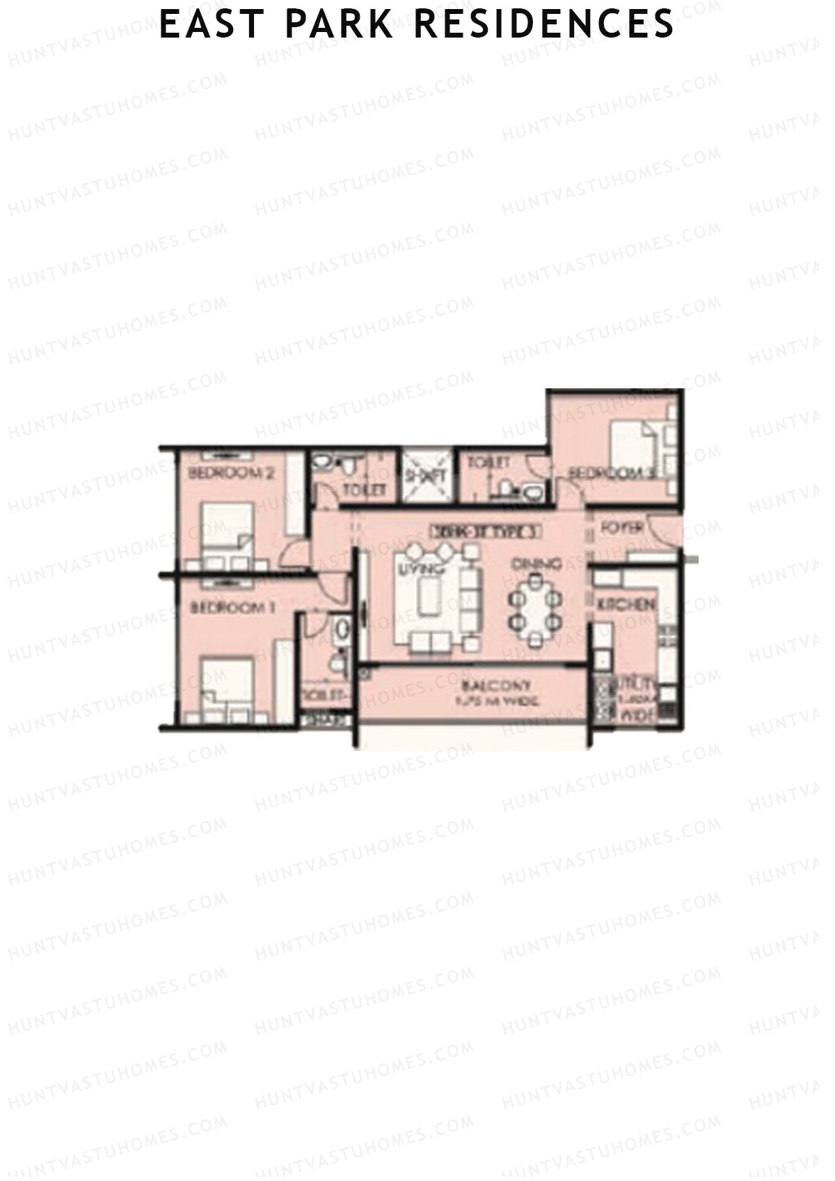 East Park Residences Tower B Unit 3 Floor Plan