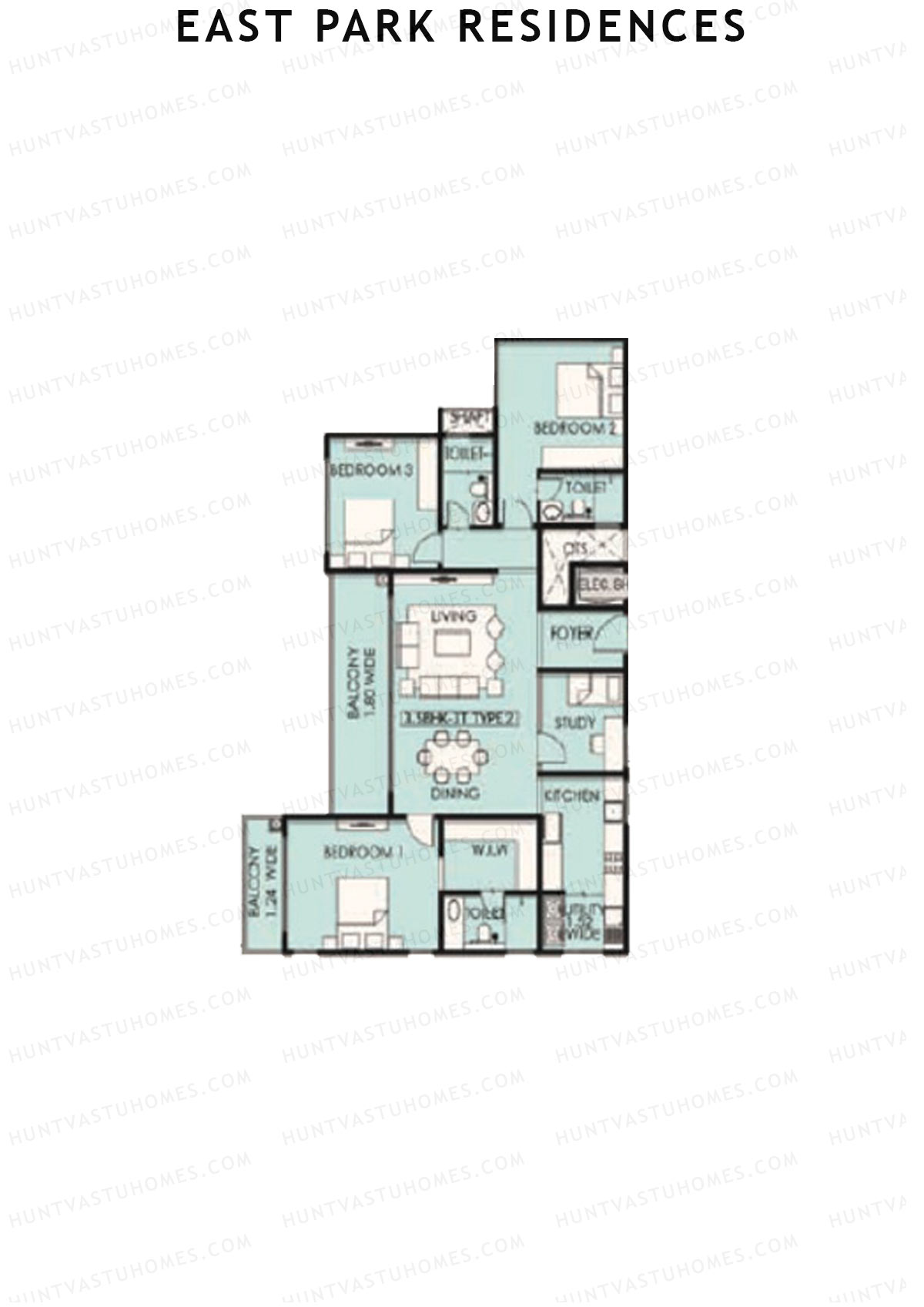 East Park Residences Tower D Unit 3 Floor Plan