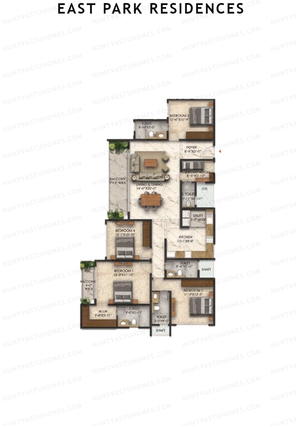 East Park Residences Tower E Unit 3 Floor Plan
