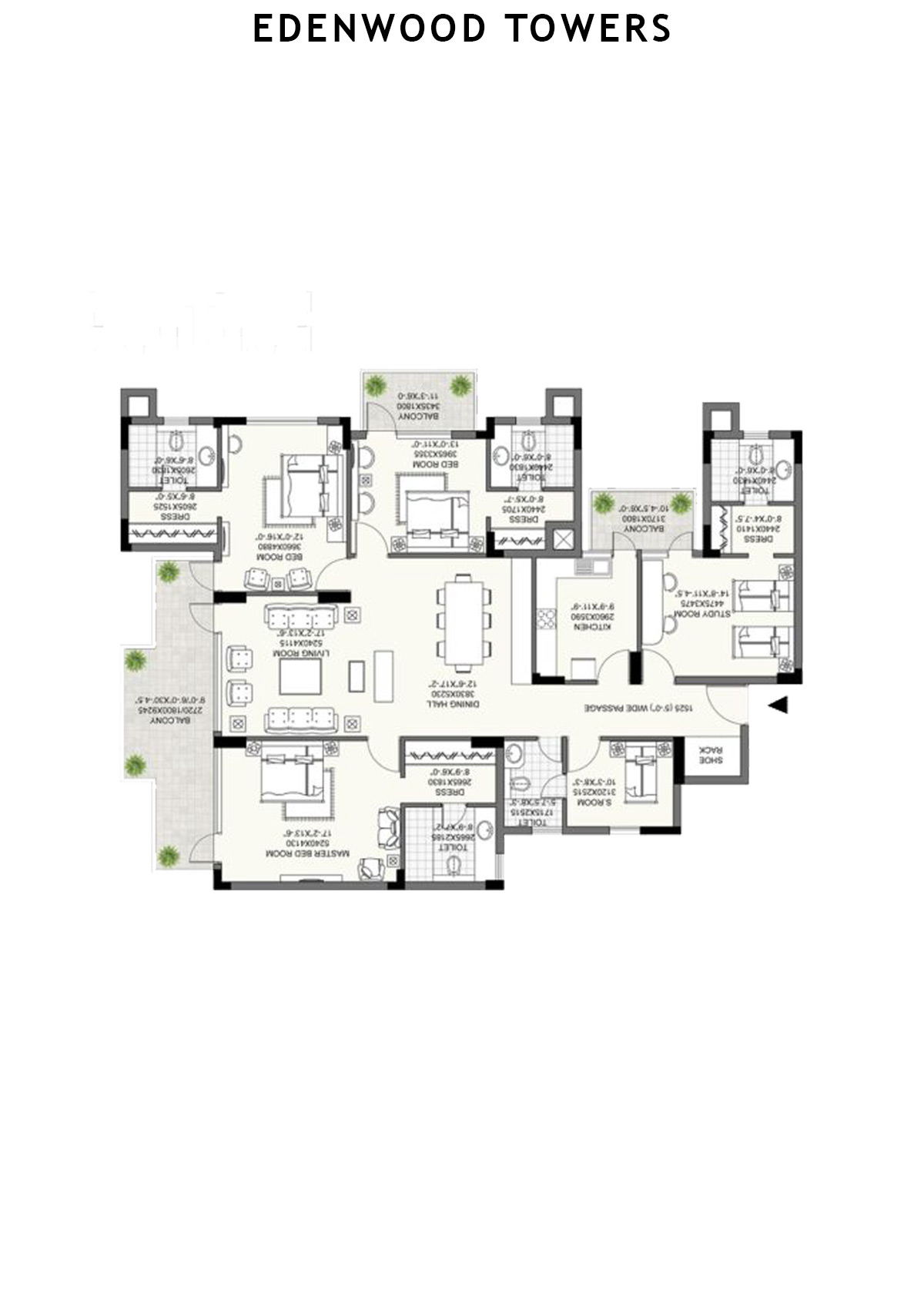 Edenwood Towers Tower 1 Unit 4 Floor Plan