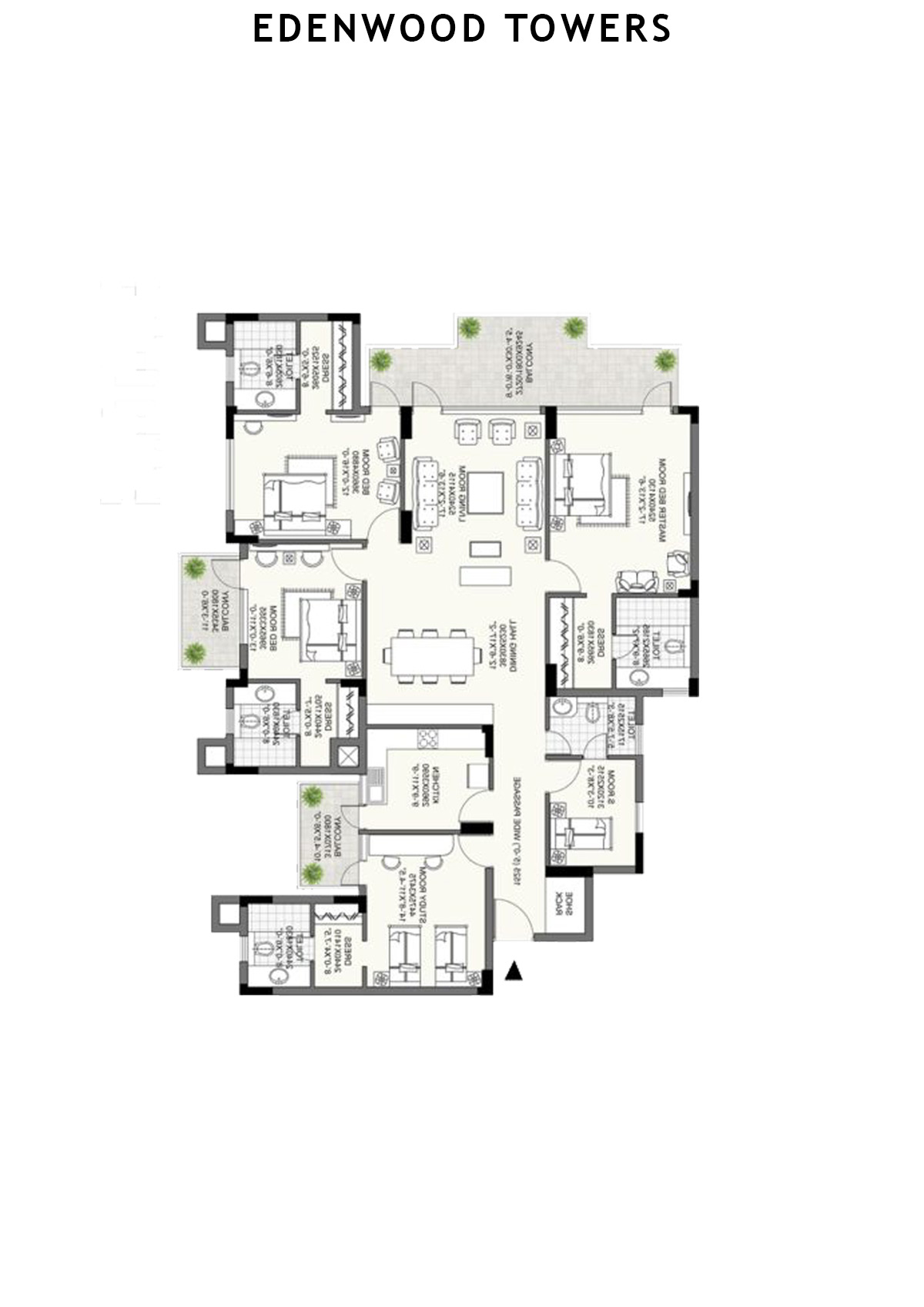 Edenwood Towers Tower 2 Unit 1 Floor Plan