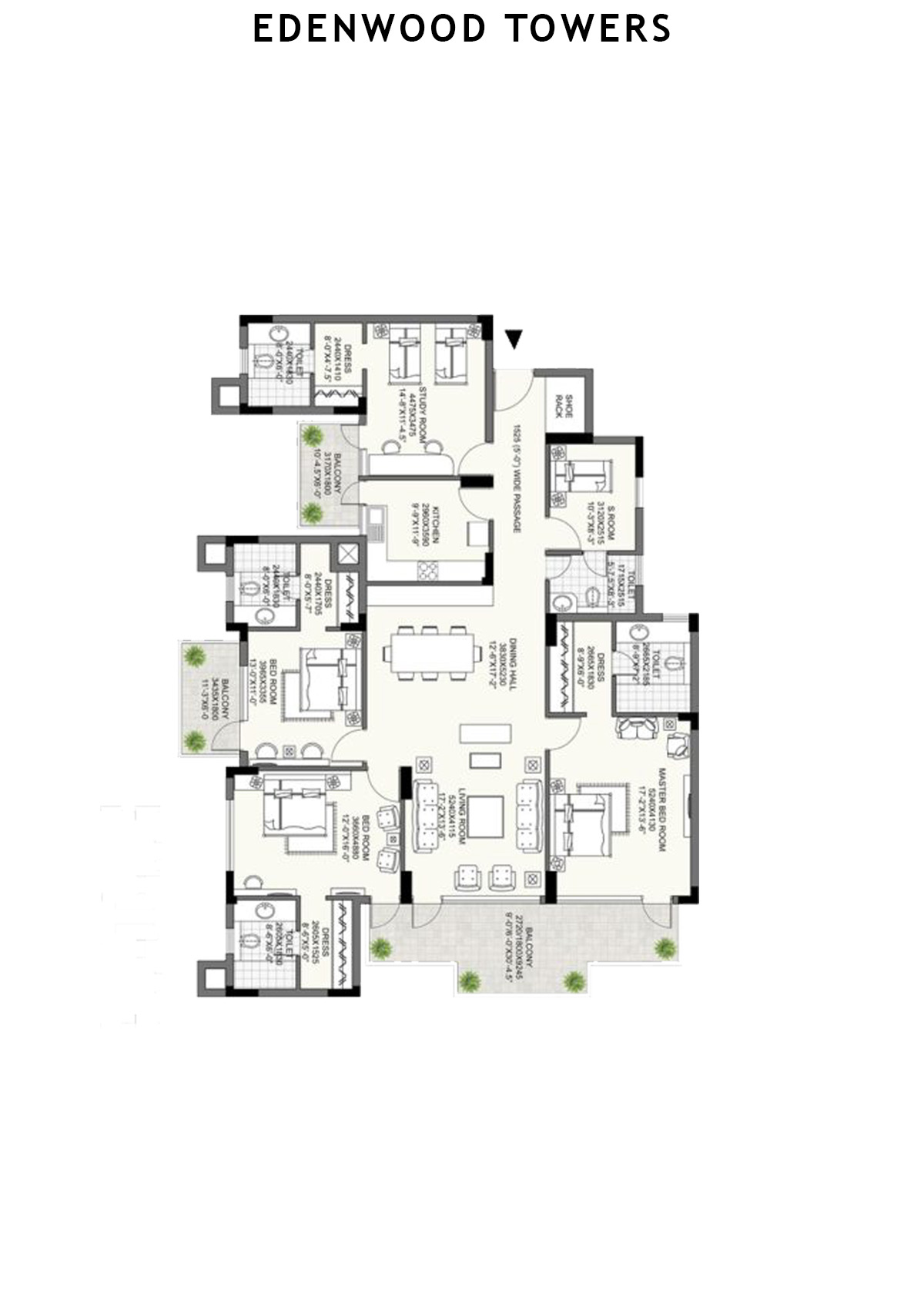 Edenwood Towers Tower 2 Unit 4 Floor Plan