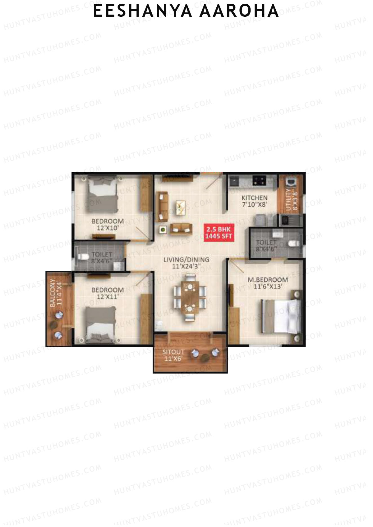 Eeshanya Aaroha Tower A Unit A10 Floor Plan