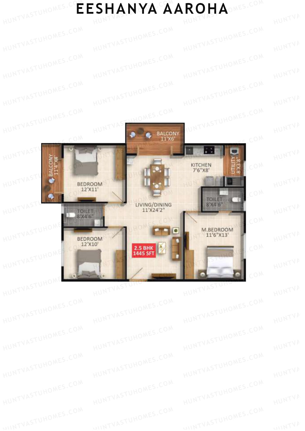 Eeshanya Aaroha Tower A Unit A1 Floor Plan