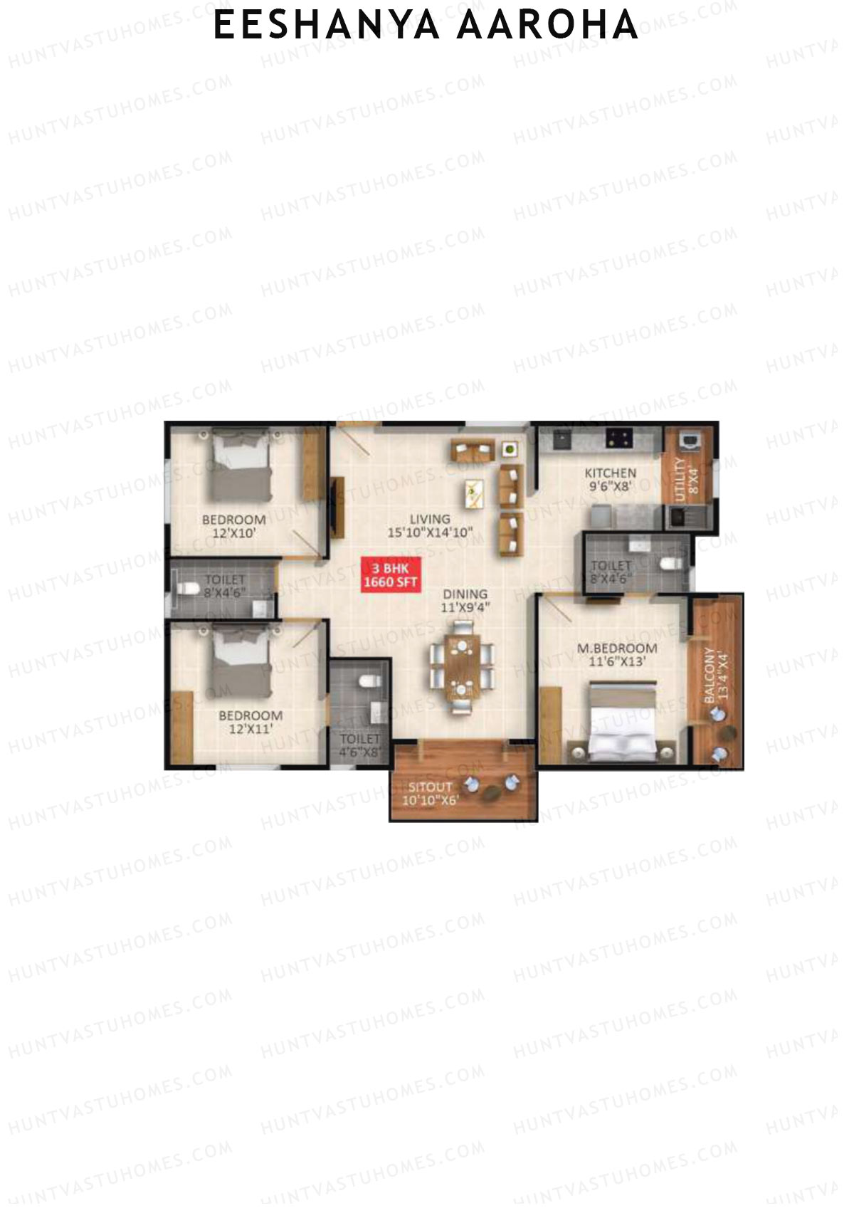Eeshanya Aaroha Tower A Unit A5 Floor Plan
