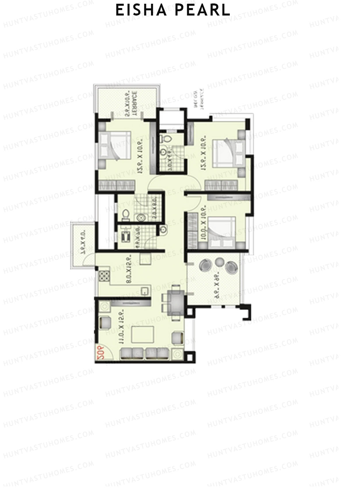 Eisha Pearl Wing A Unit 1 Floor Plan