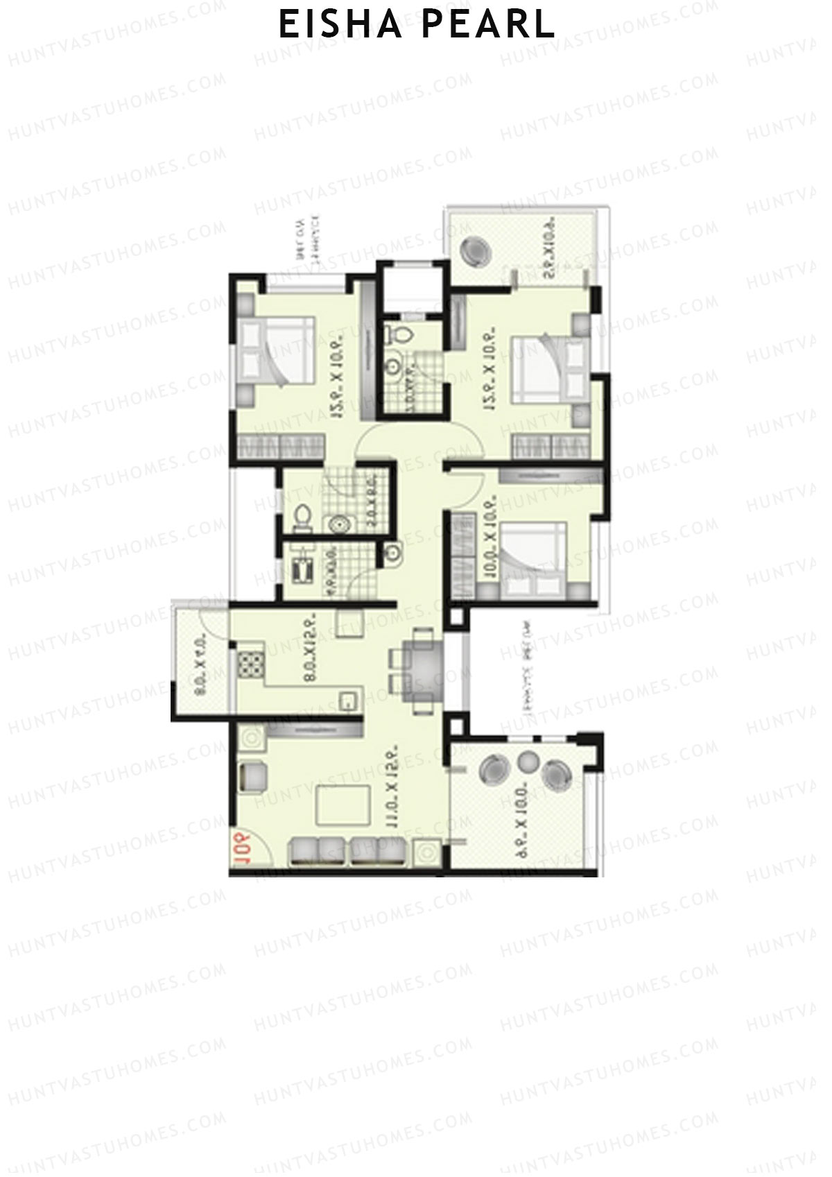 Eisha Pearl Wing A Unit 1 Floor Plan