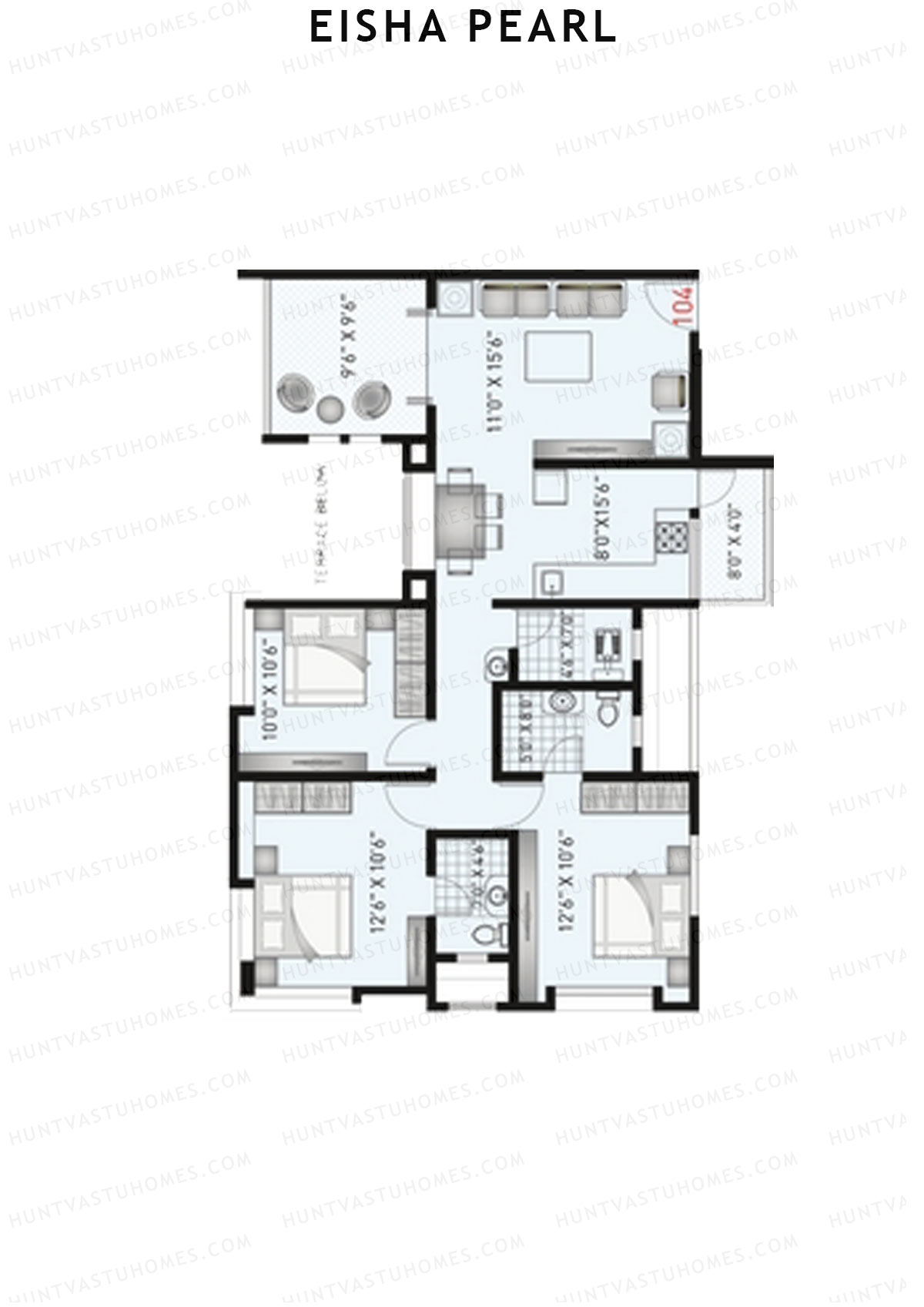 Eisha Pearl Wing A Unit 4 Floor Plan