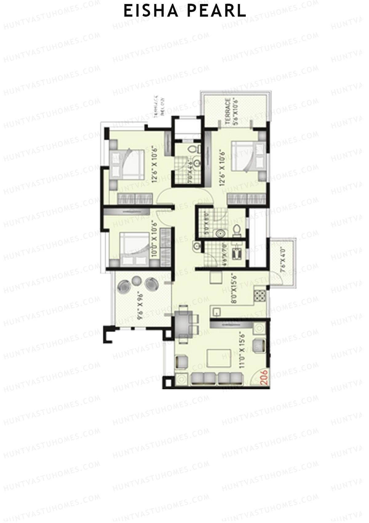 Eisha Pearl Wing A Unit 6 Floor Plan