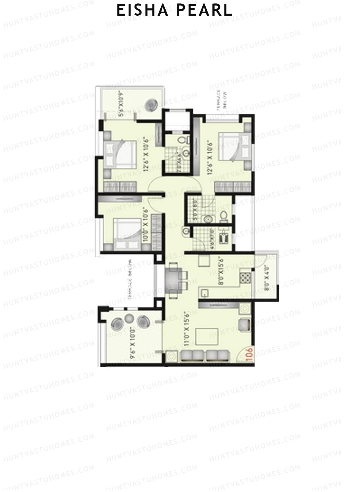 Eisha Pearl Wing A Unit 6 Floor Plan