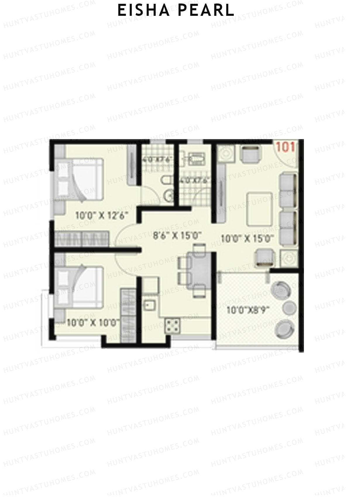 Eisha Pearl Wing B Unit 1 Floor Plan