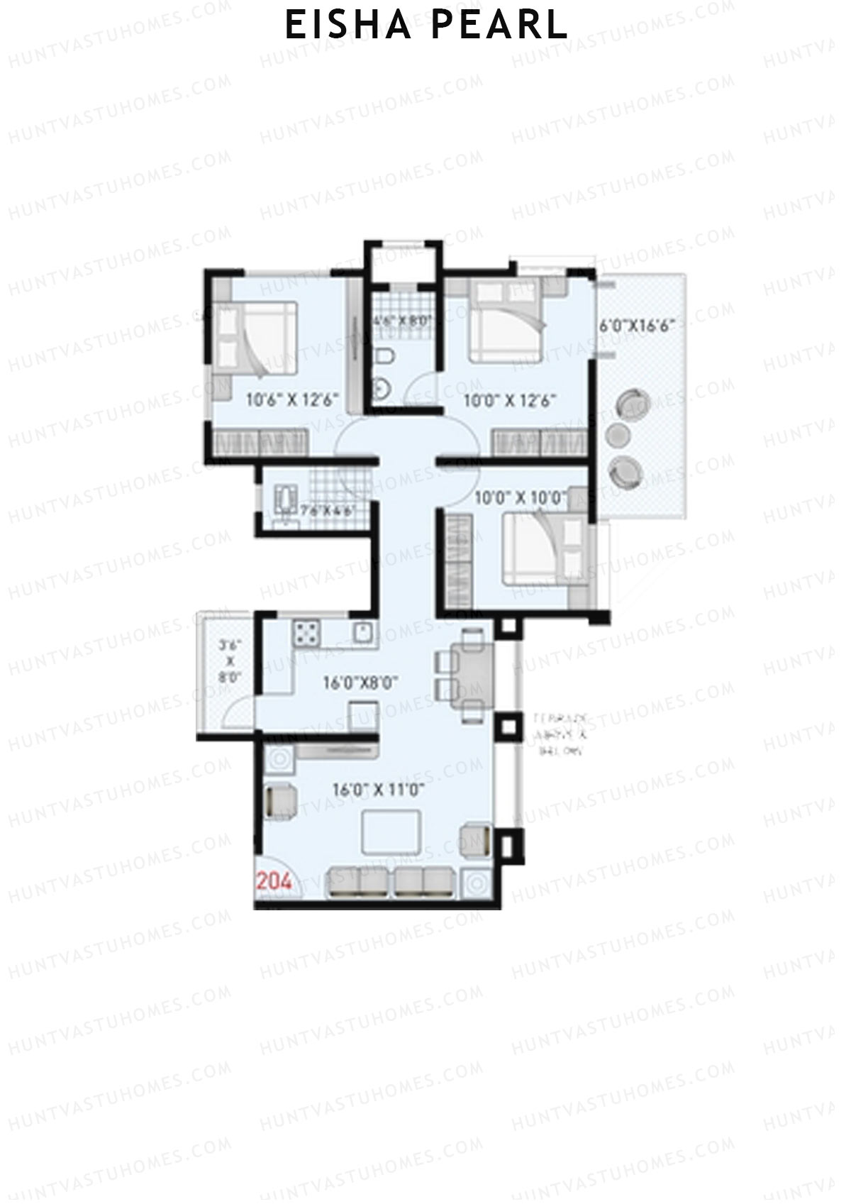 Eisha Pearl Wing B Unit 4 Floor Plan