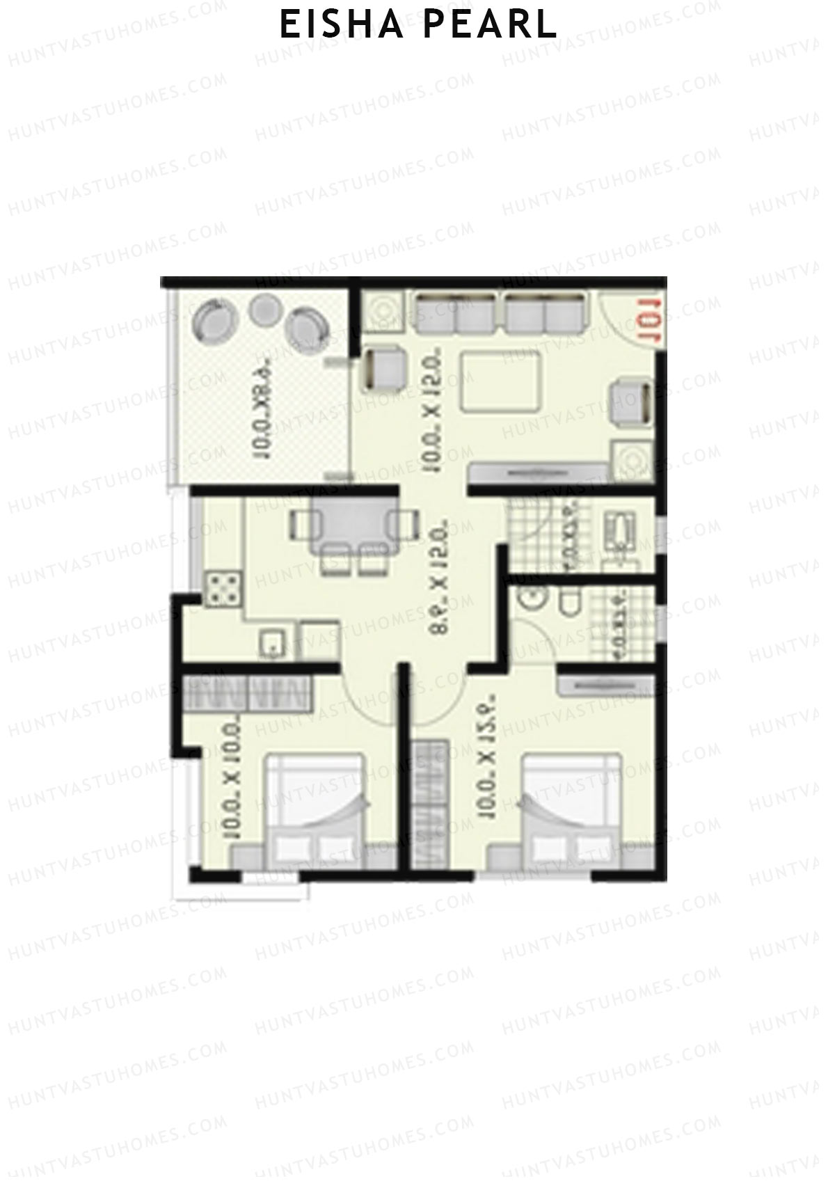 Eisha Pearl Wing B Unit 6 Floor Plan