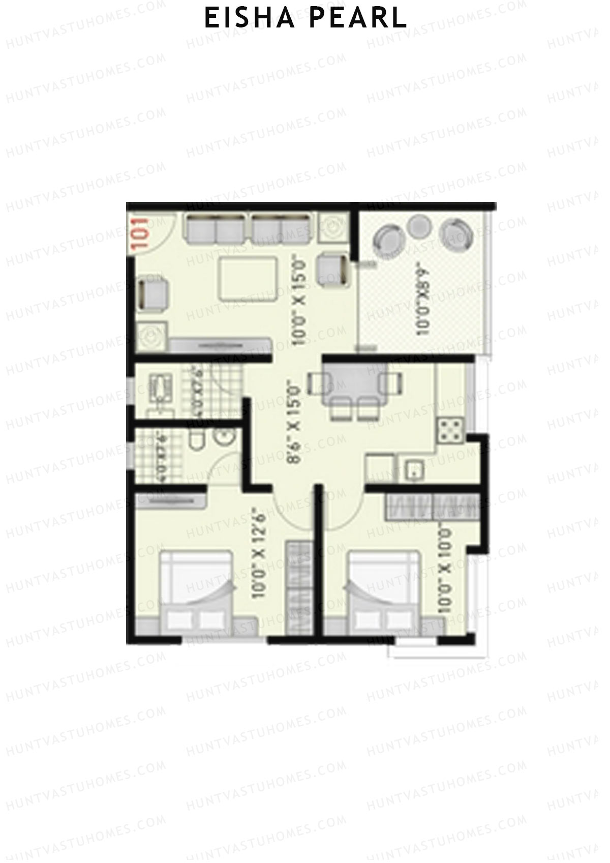 Eisha Pearl Wing D Unit 1 Floor Plan