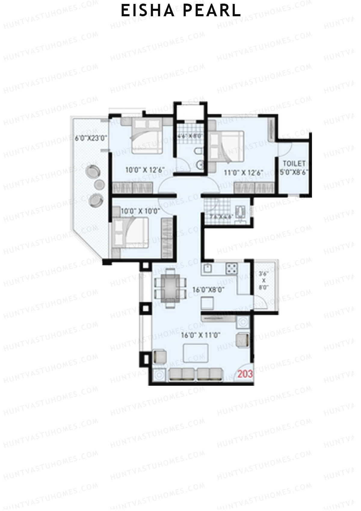 Eisha Pearl Wing D Unit 3 Floor Plan