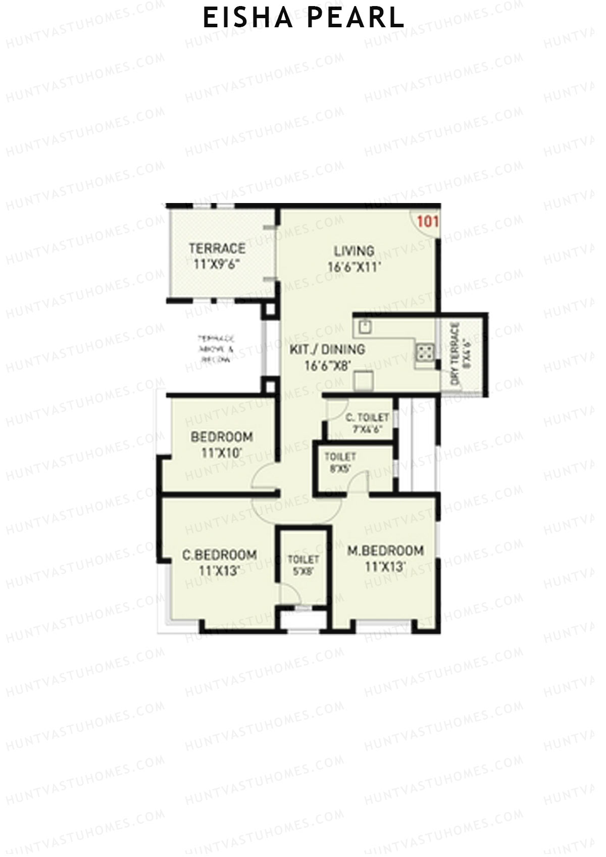 Eisha Pearl Wing F Unit 1 Floor Plan