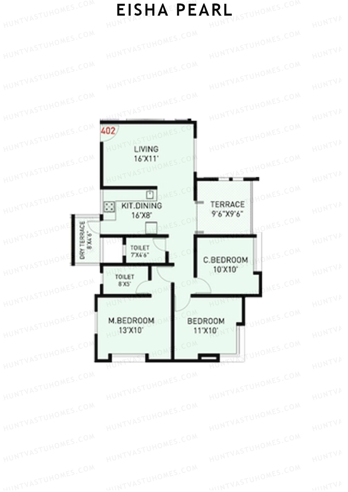 Eisha Pearl Wing F Unit 2 Floor Plan