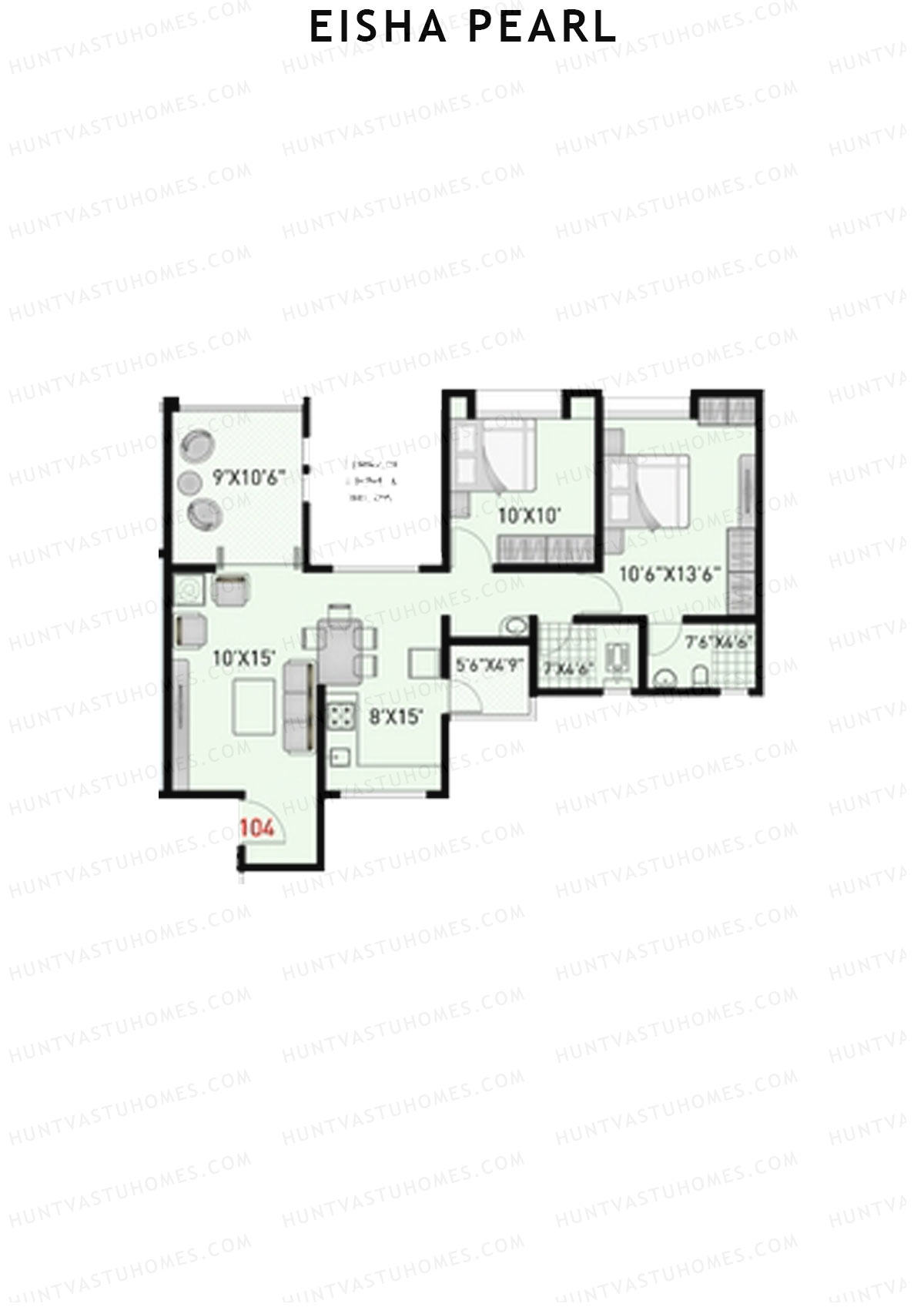 Eisha Pearl Wing F Unit 4 Floor Plan