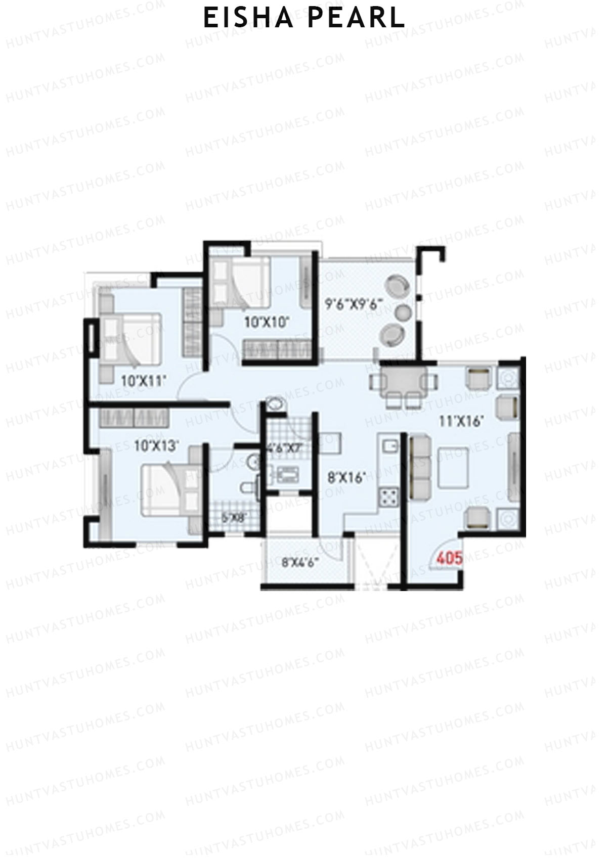 Eisha Pearl Wing F Unit 5 Floor Plan