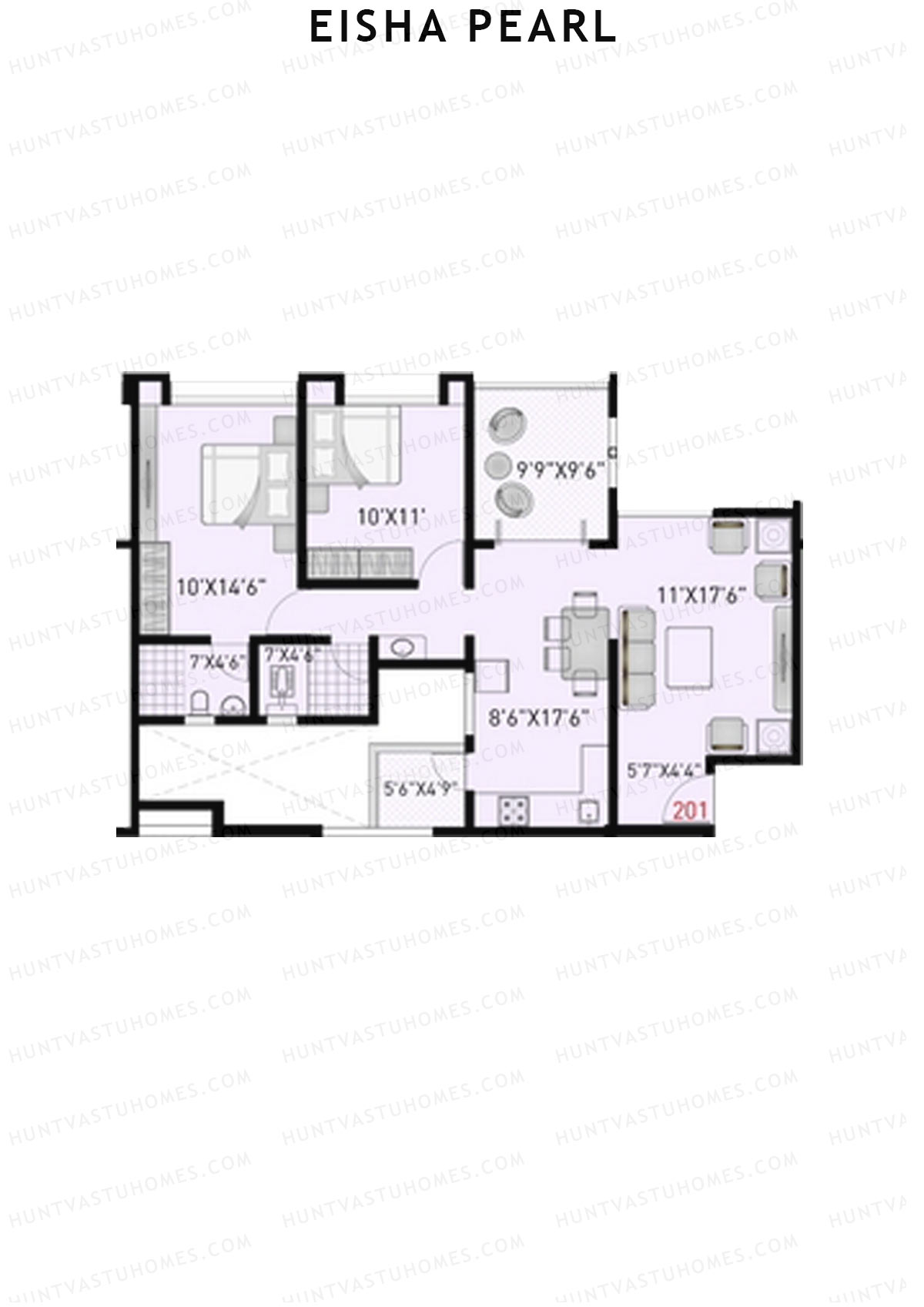 Eisha Pearl Wing G Unit 1 Floor Plan