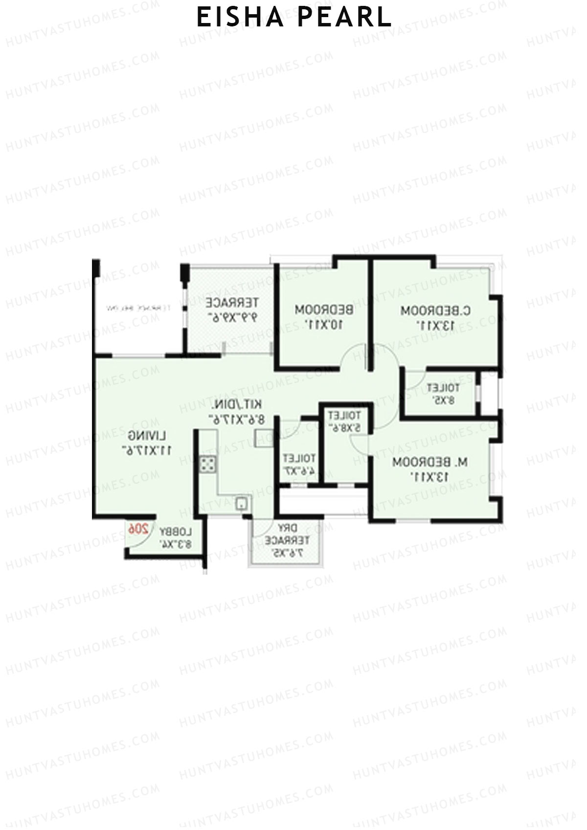Eisha Pearl Wing G Unit 2 Floor Plan