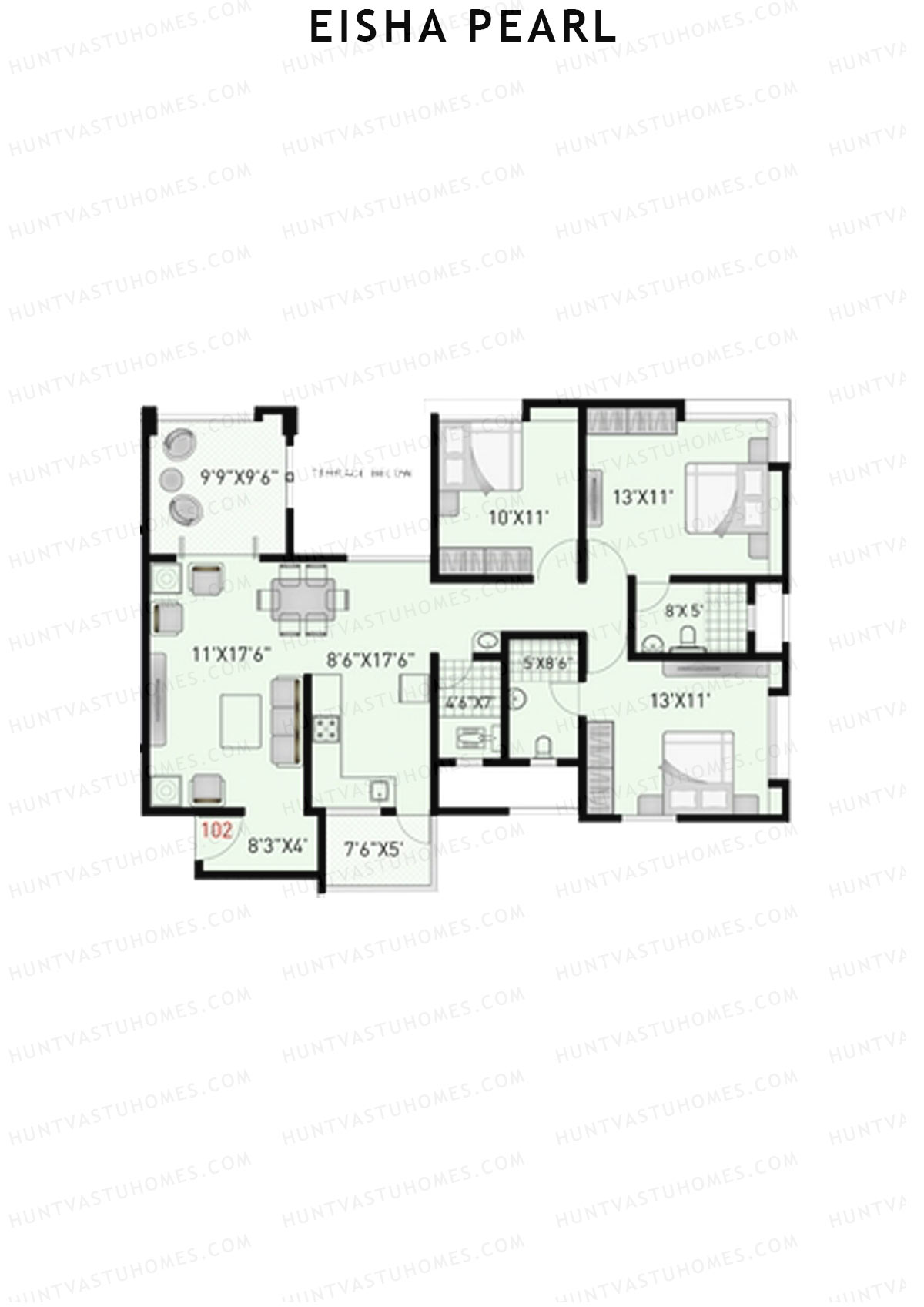 Eisha Pearl Wing G Unit 2 Floor Plan