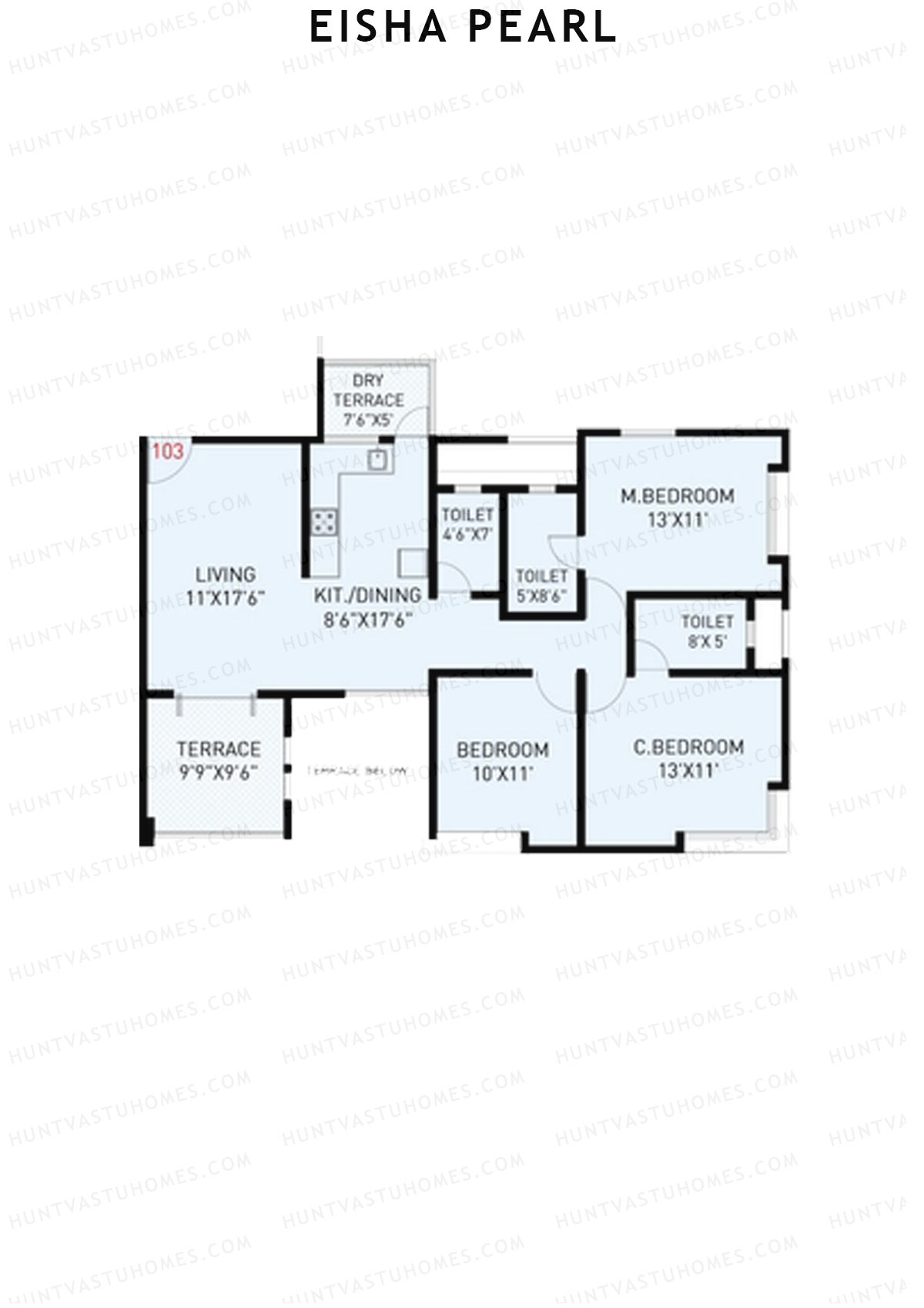 Eisha Pearl Wing G Unit 3 Floor Plan