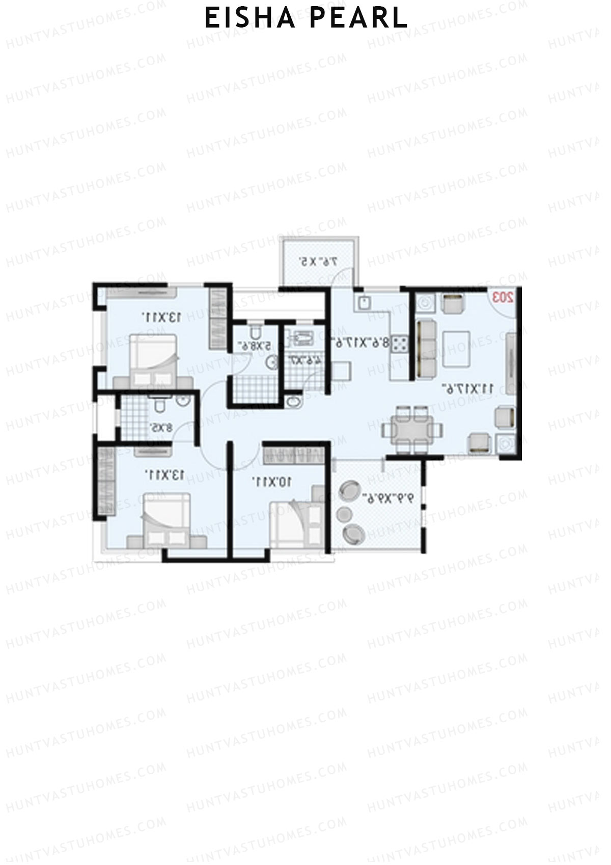 Eisha Pearl Wing G Unit 5 Floor Plan