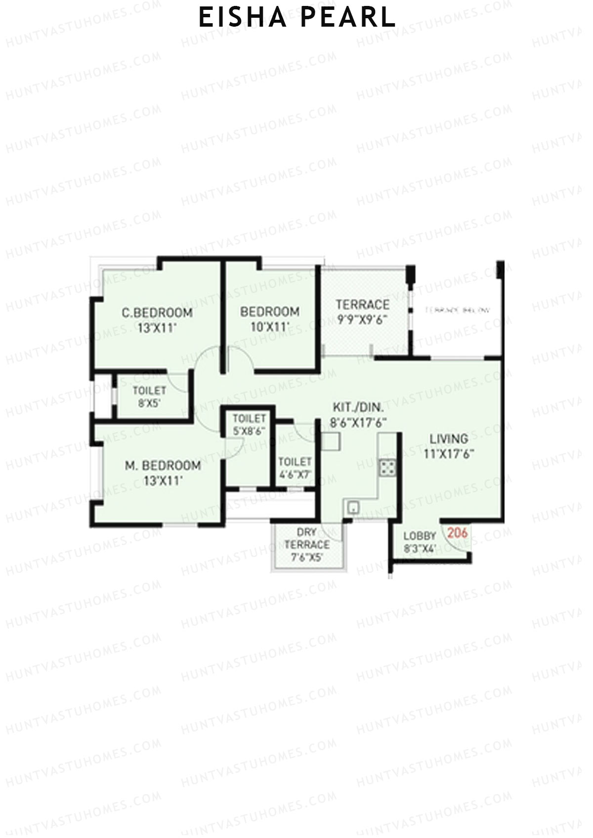 Eisha Pearl Wing G Unit 6 Floor Plan
