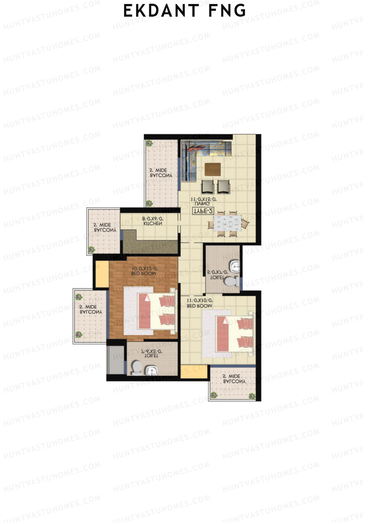 Ekdant FNG Tower A Unit 4 (Type 2) Floor Plan