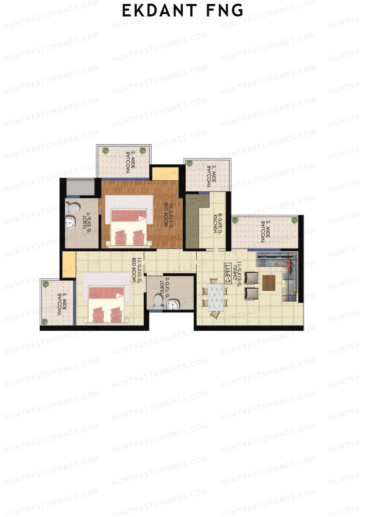 Ekdant FNG Tower D Unit 5 (Type 2) Floor Plan