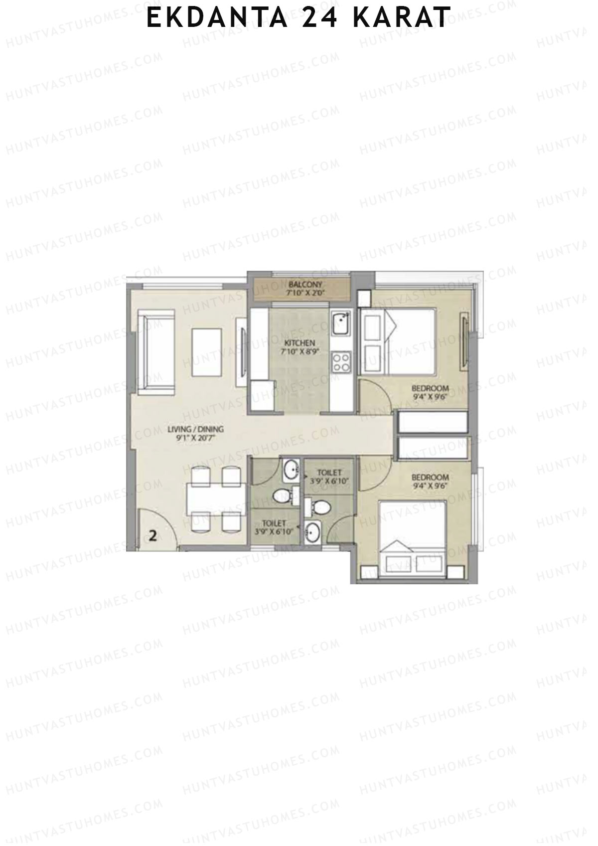 Ekdanta 24 Karat Block A Unit 2 Floor Plan